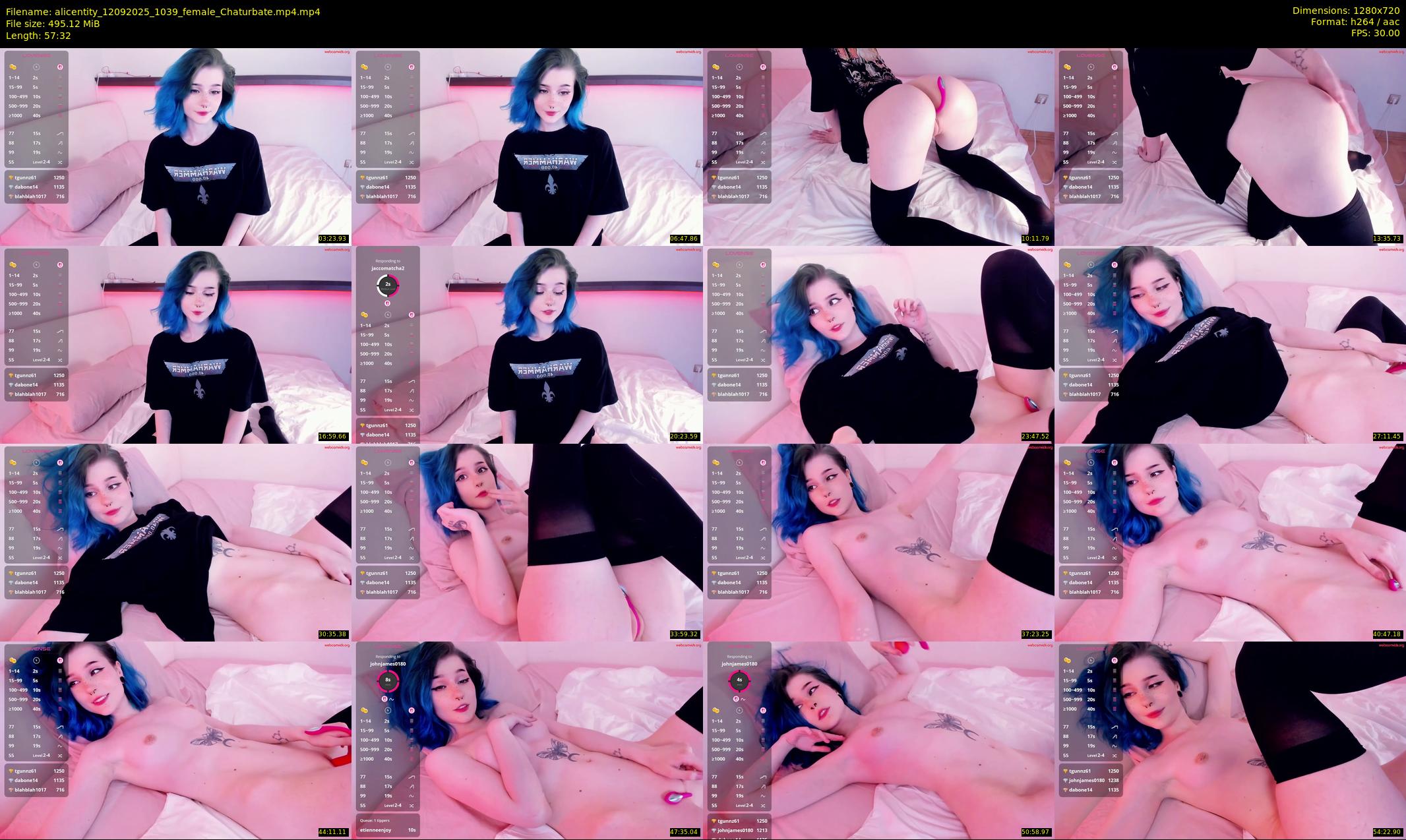 alicentity — 58 minute Chaturbate female cam show recording, 720p, Sep 12, 2025
