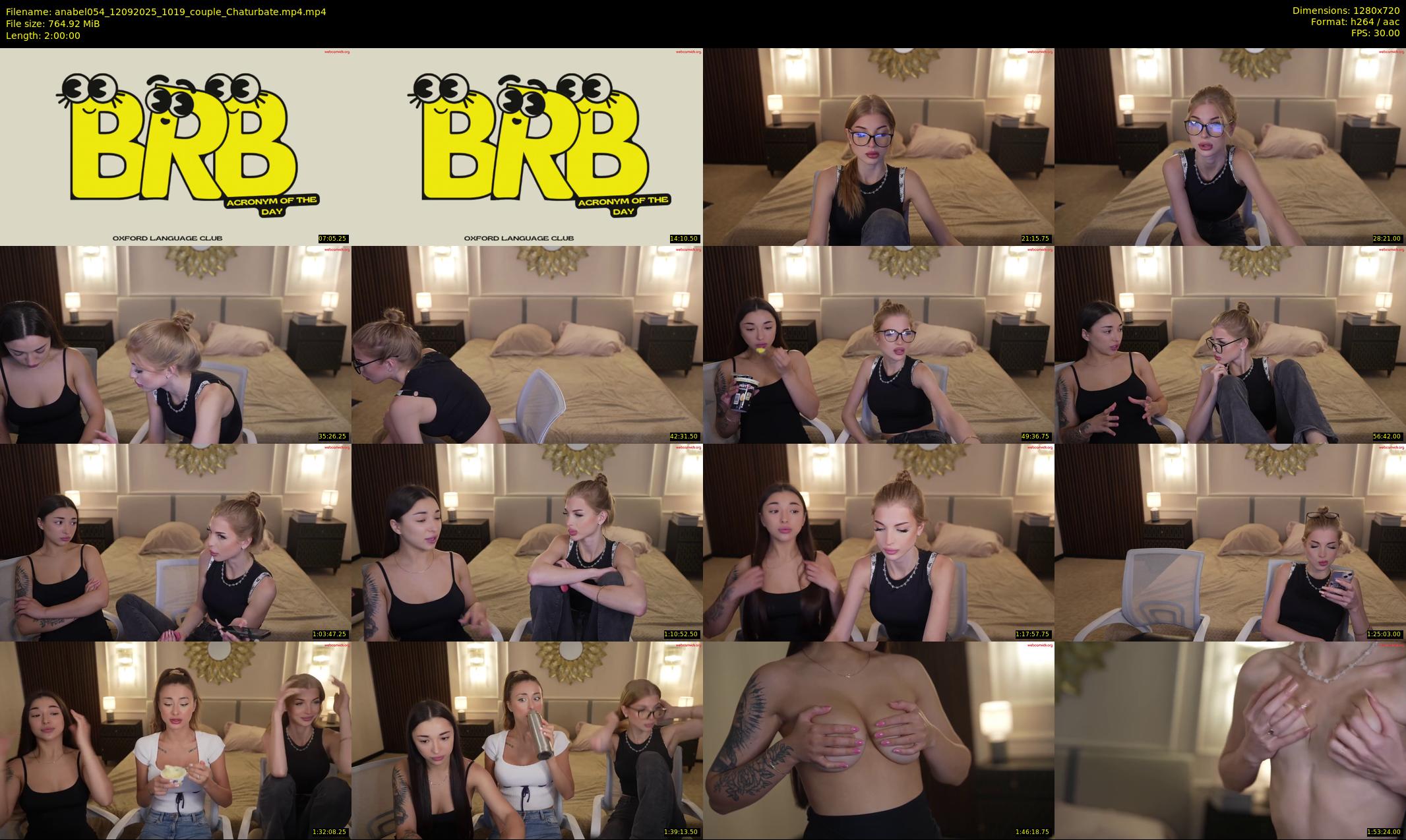 anabel054 — 120 minute Chaturbate female cam show recording, 720p, Sep 12, 2025