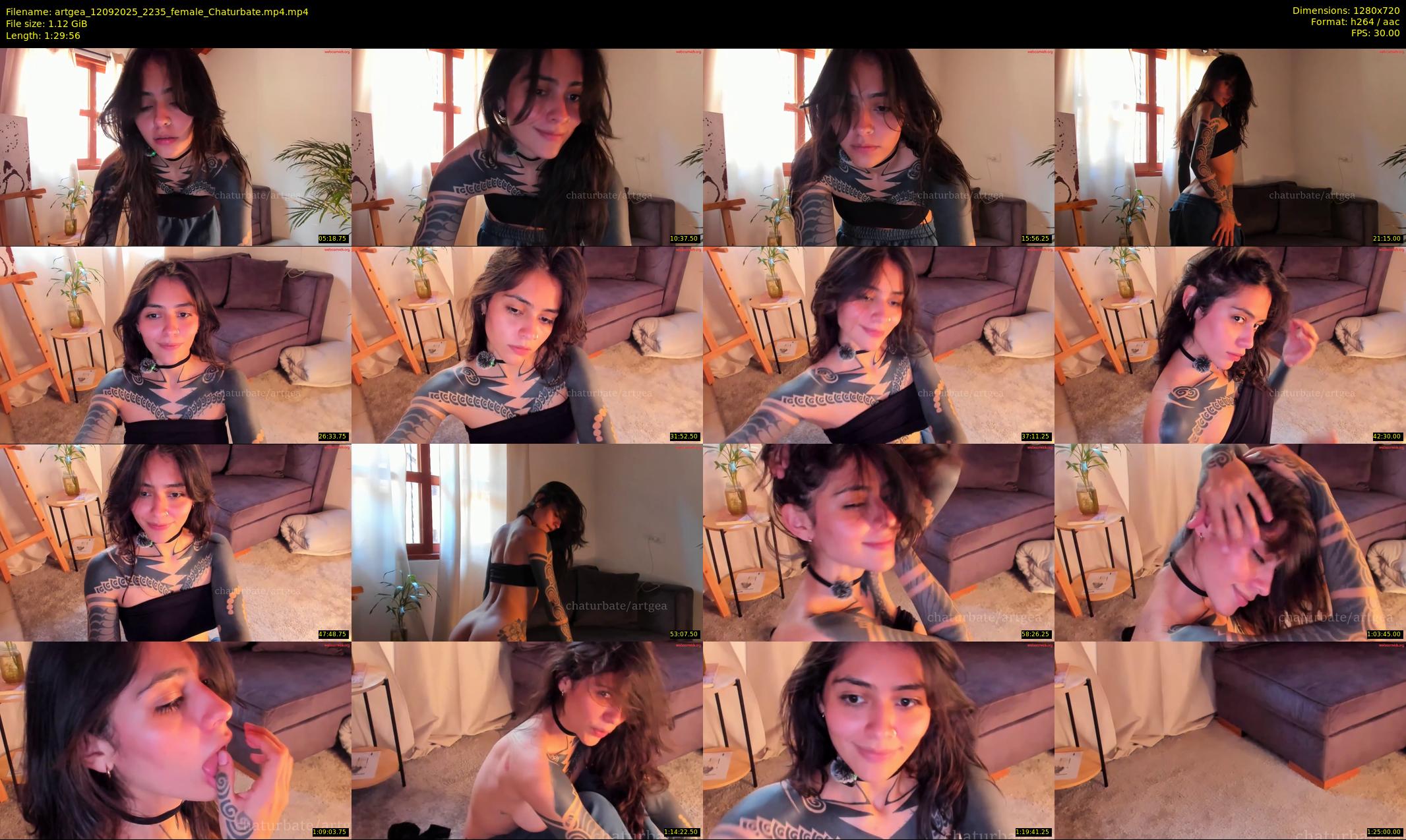 artgea — 90 minute Chaturbate female cam show recording, 720p, Sep 12, 2025