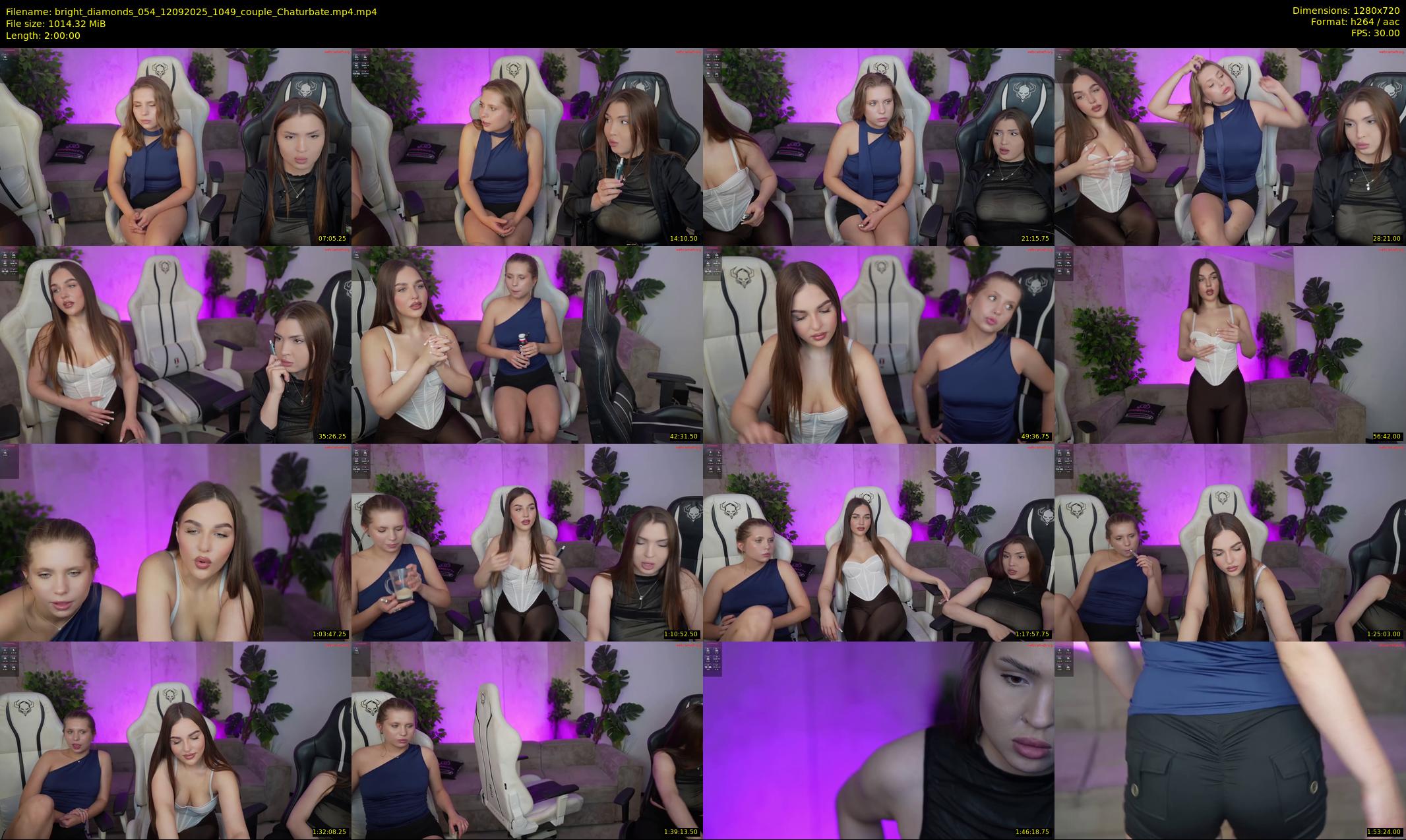 bright_diamonds_054 — 120 minute Chaturbate couple cam show recording, 720p, Sep 12, 2025