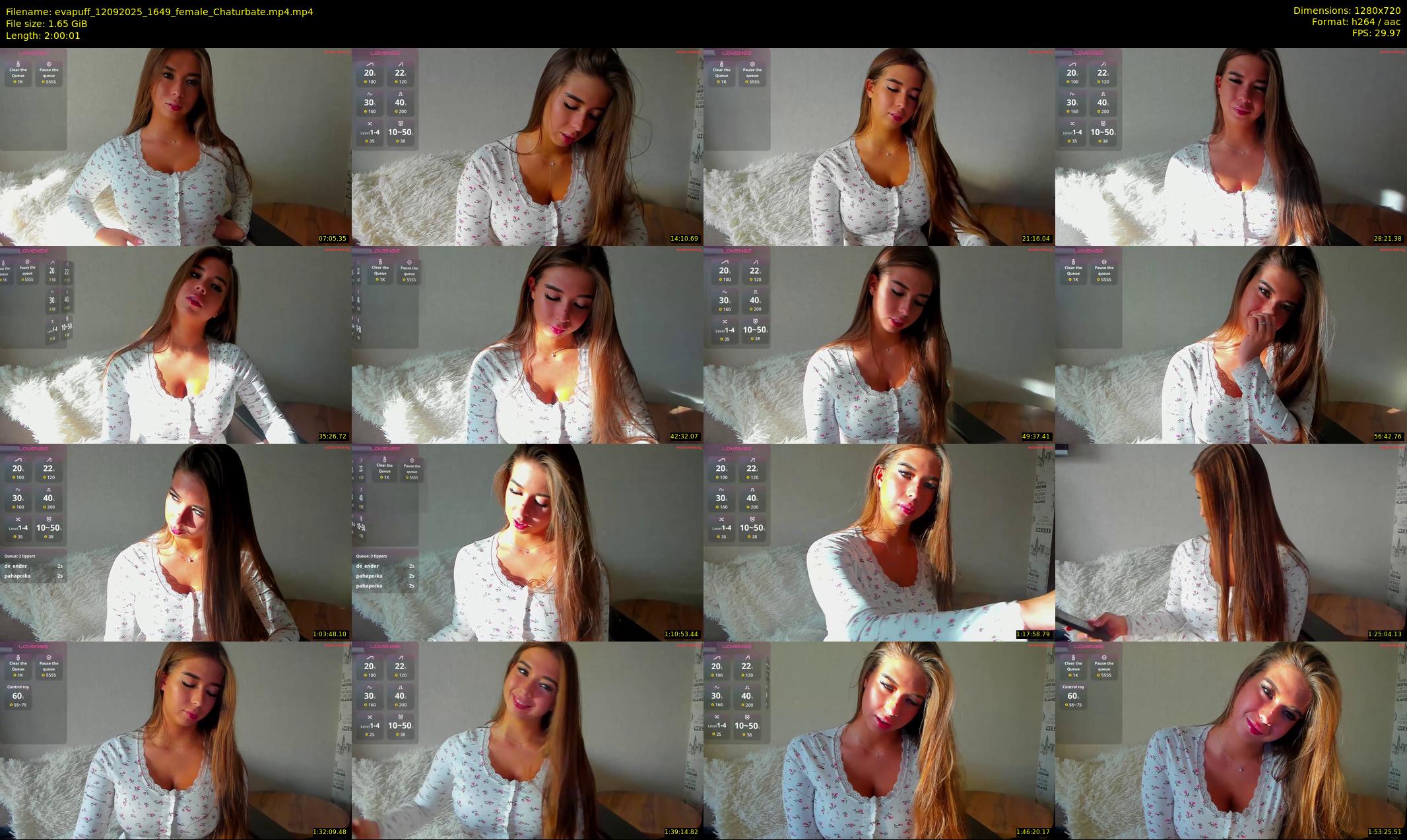 evapuff — 121 minute Chaturbate female cam show recording, 720p, Sep 12, 2025