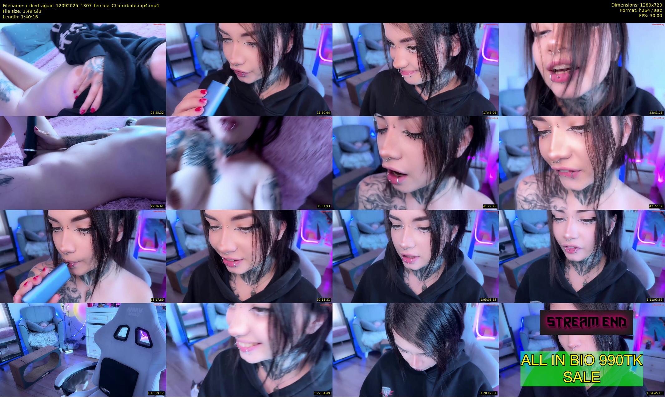 i_died_again — 101 minute Chaturbate female cam show recording, 720p, Sep 12, 2025