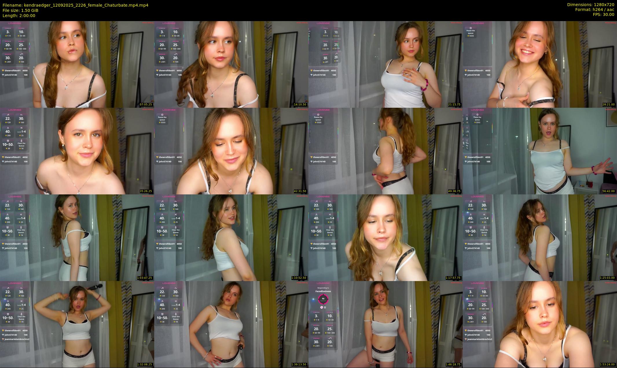 kendraedger — 120 minute Chaturbate female cam show recording, 720p, Sep 12, 2025
