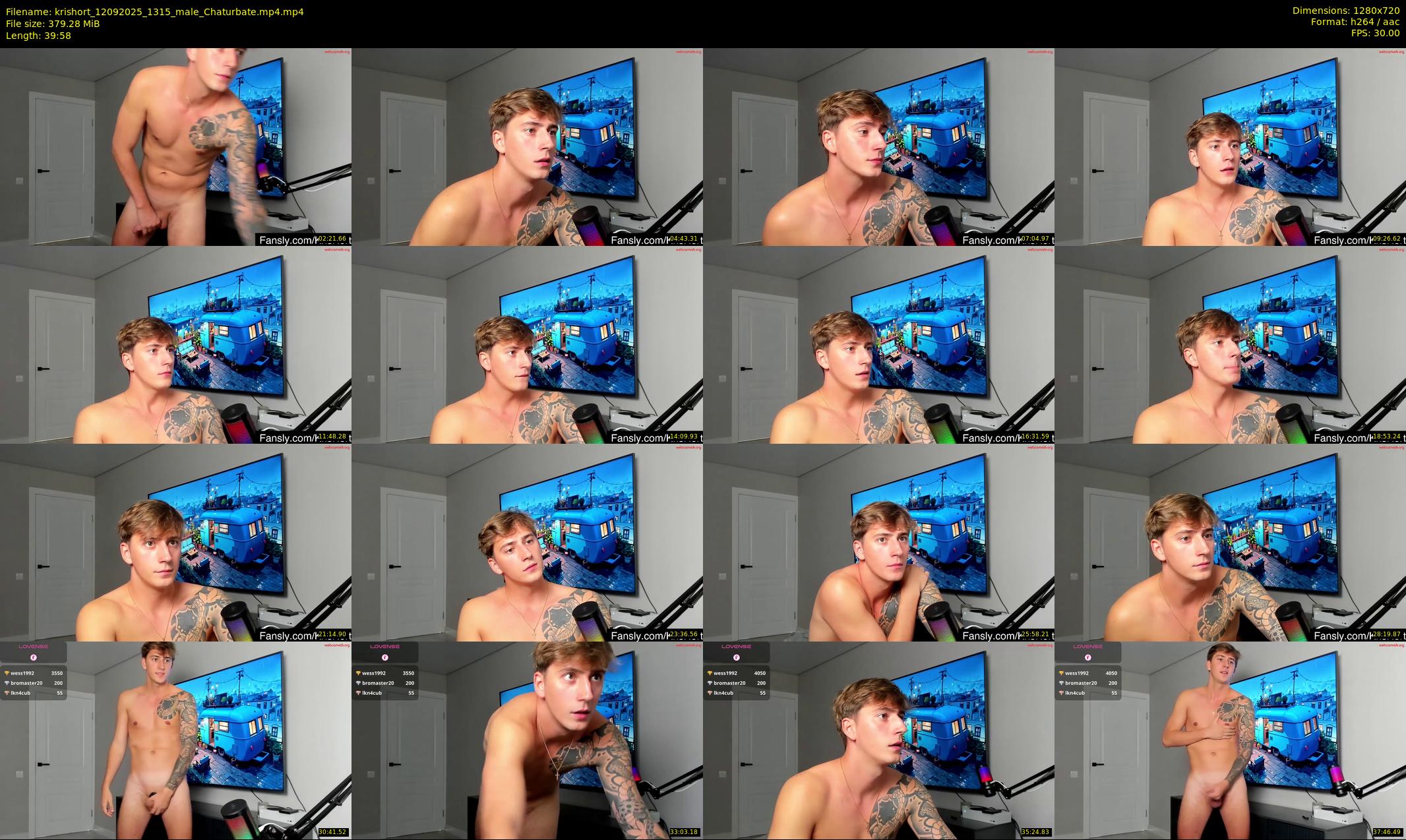 krishort — 40 minute Chaturbate male cam show recording, 720p, Sep 12, 2025