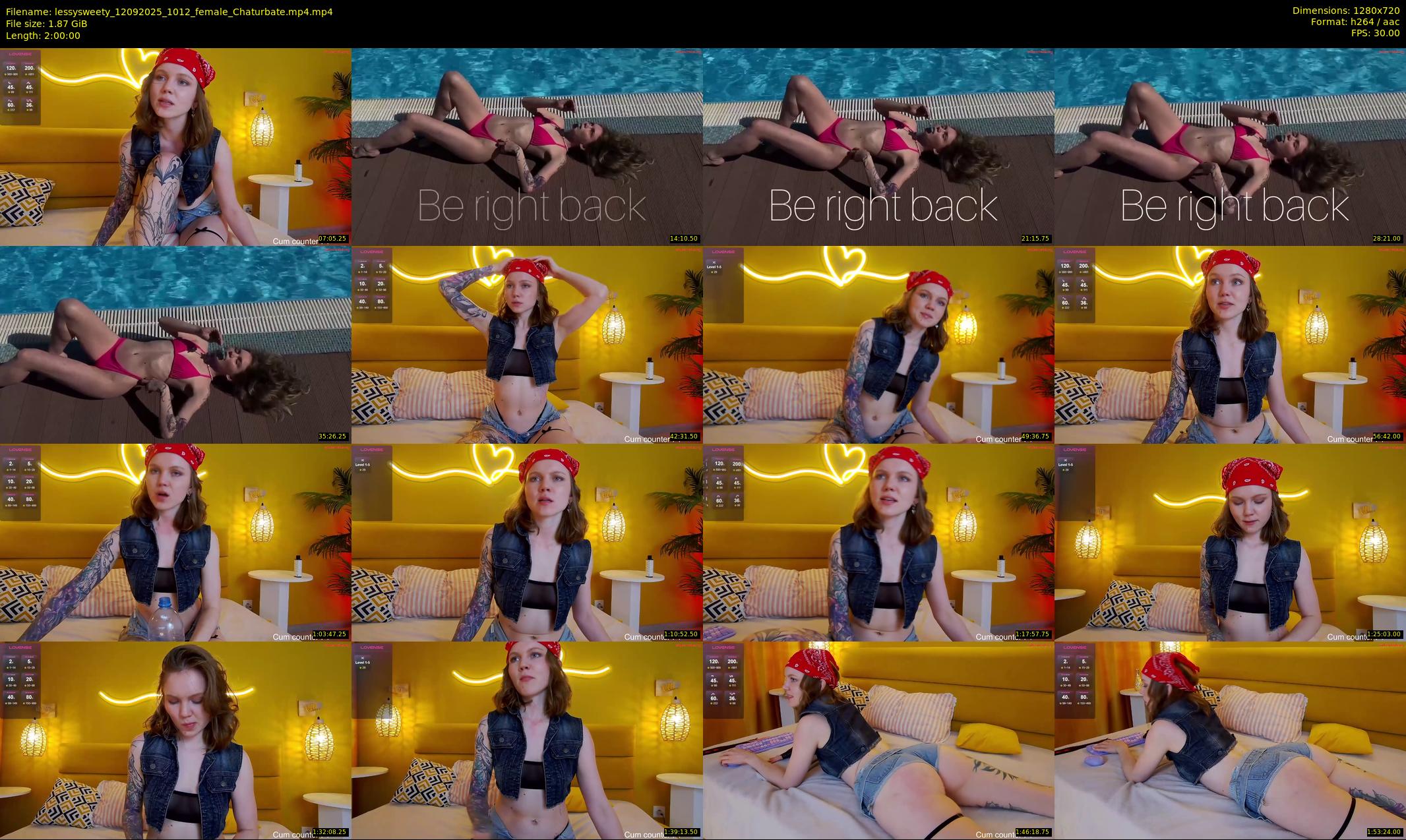 lessysweety — 120 minute Chaturbate female cam show recording, 720p, Sep 12, 2025