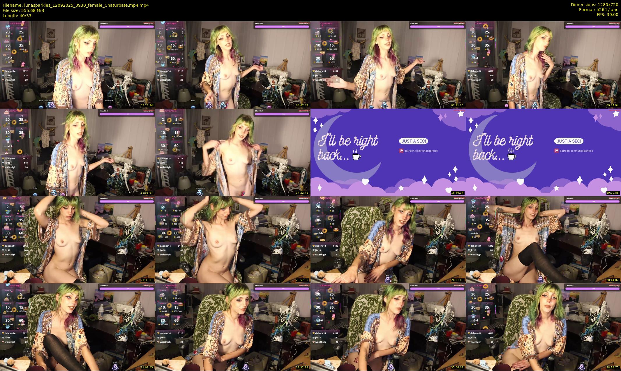 lunasparkles — 41 minute Chaturbate female cam show recording, 720p, Sep 12, 2025