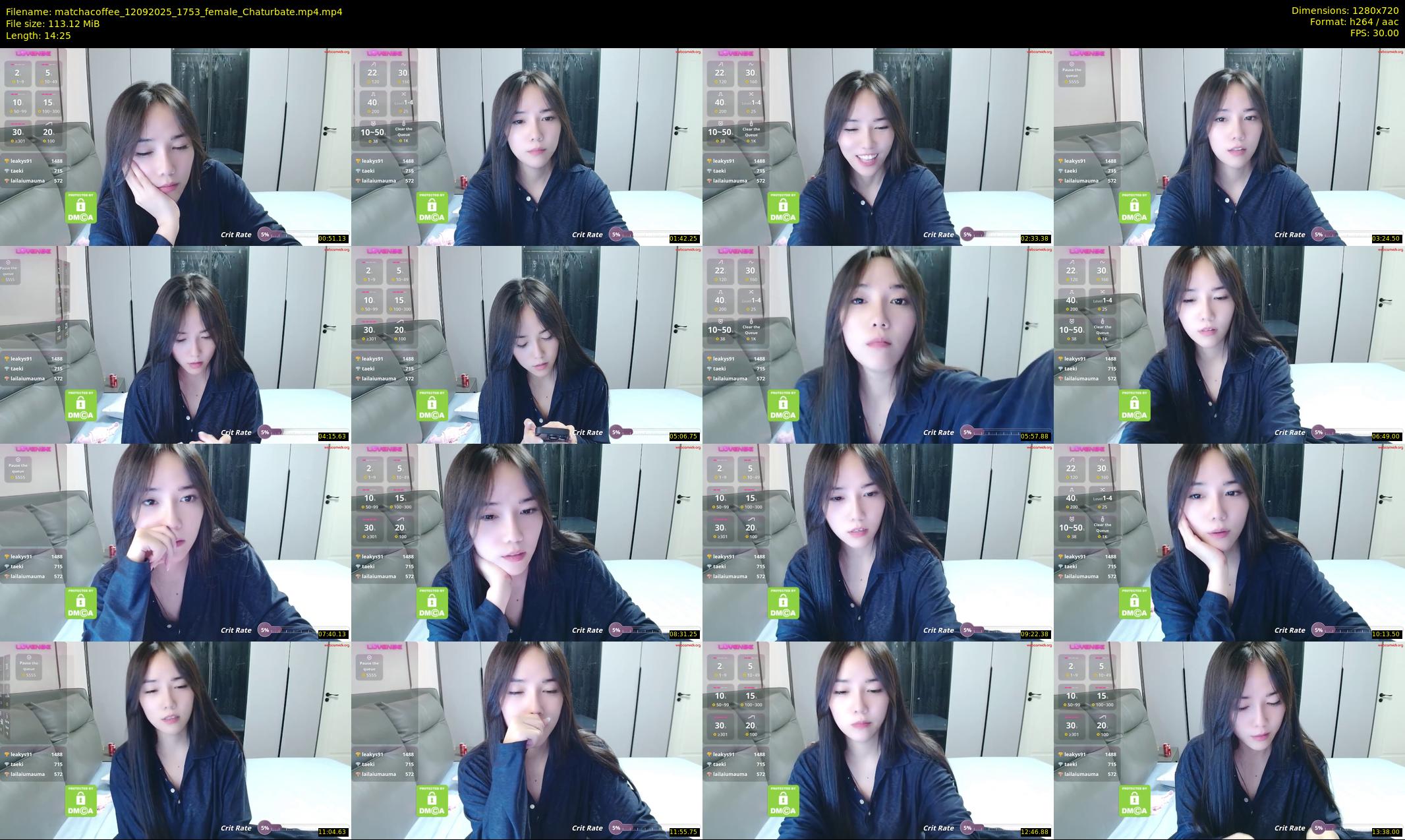 matchacoffee — 15 minute Chaturbate female cam show recording, 720p, Sep 12, 2025