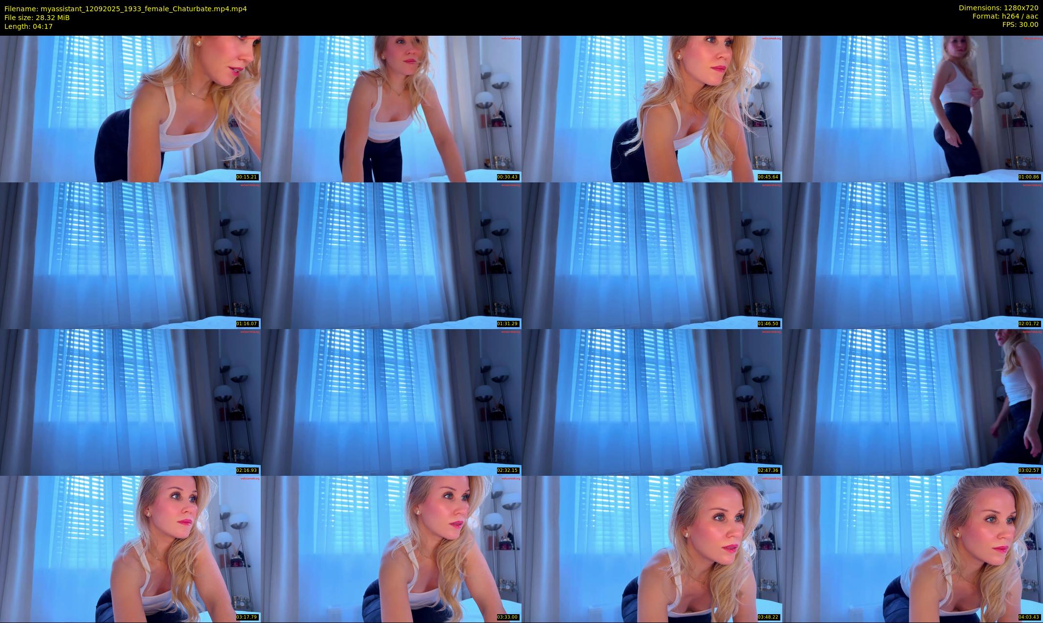 myassistant — 5 minute Chaturbate female cam show recording, 720p, Sep 12, 2025