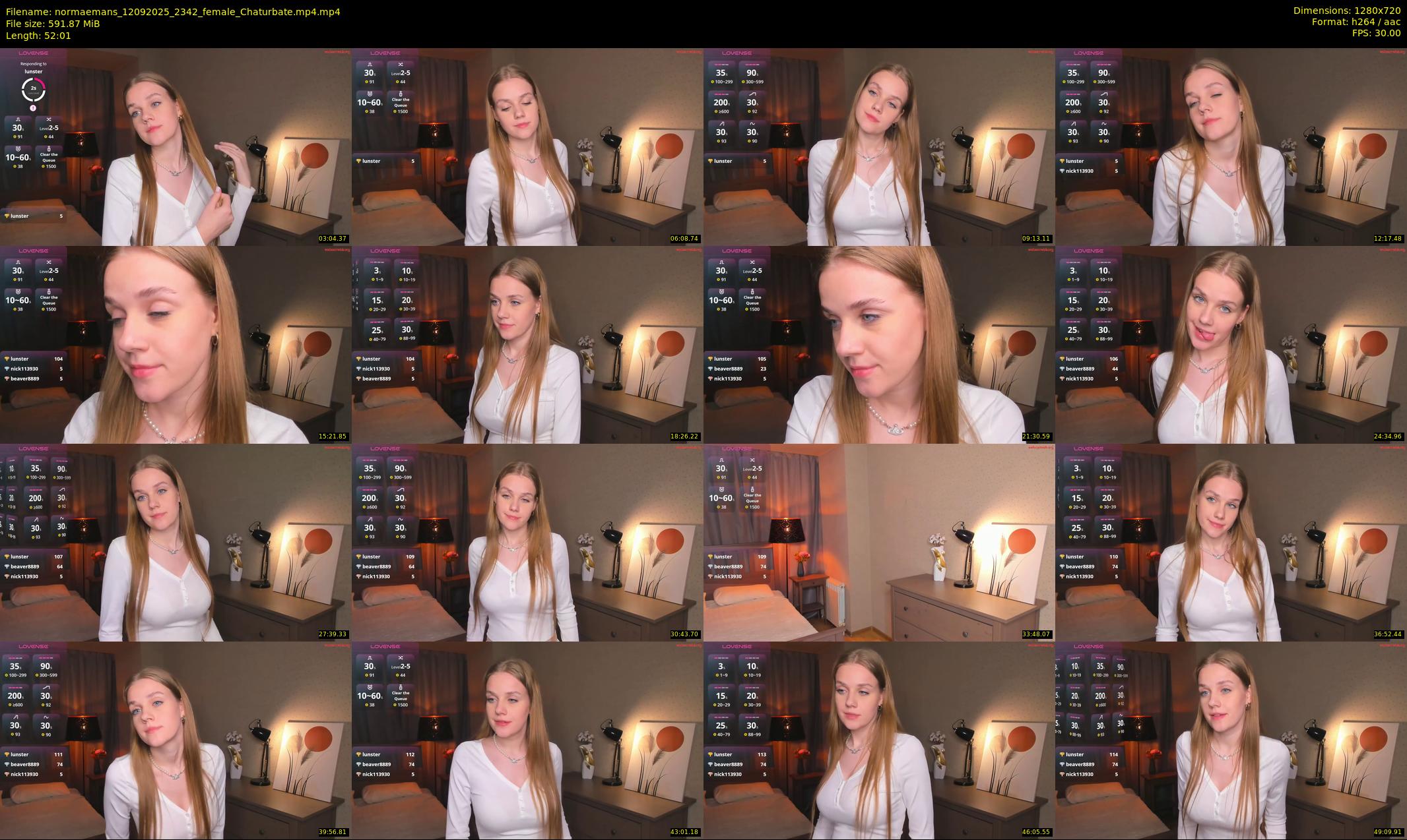 normaemans — 53 minute Chaturbate female cam show recording, 720p, Sep 12, 2025