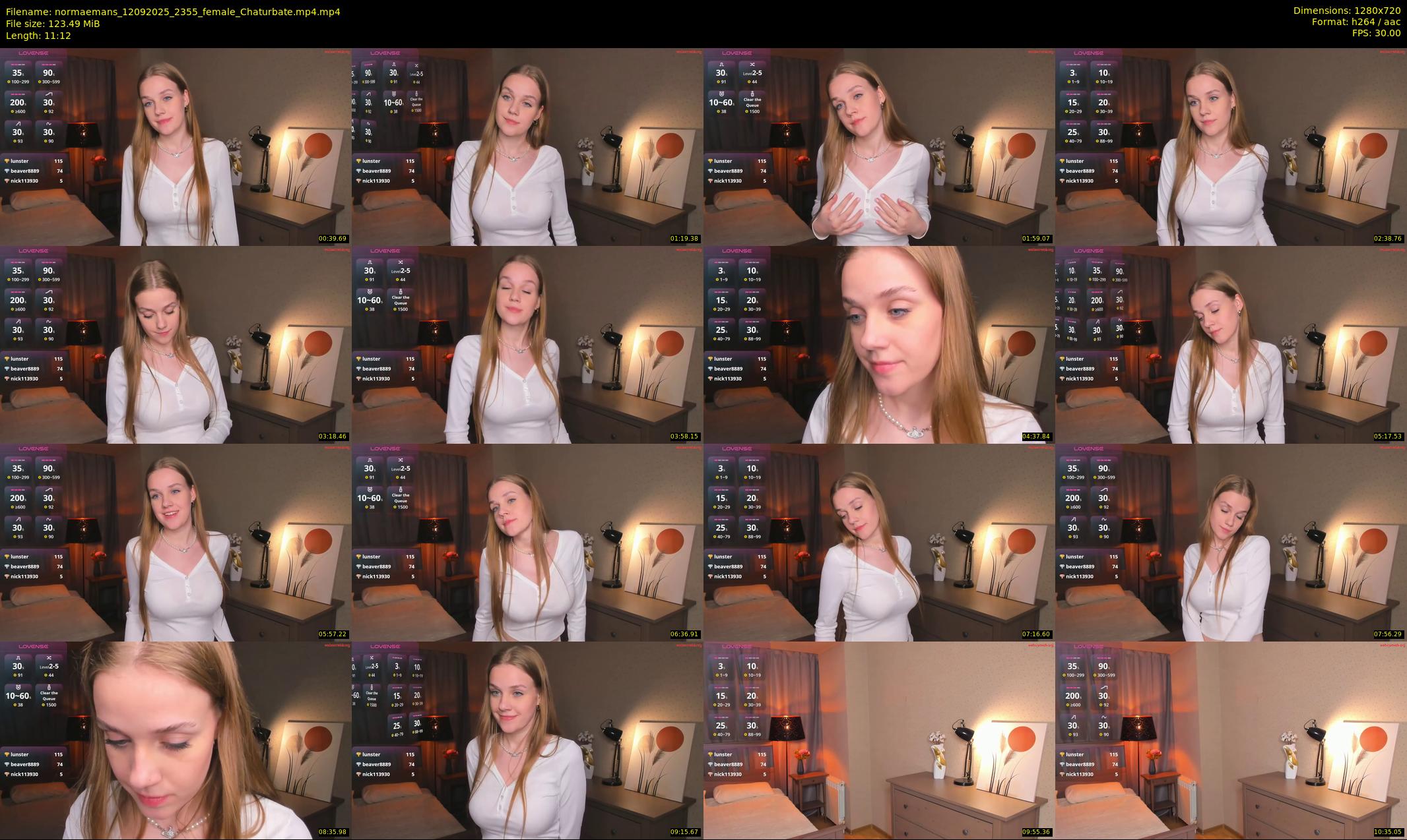 normaemans — 12 minute Chaturbate female cam show recording, 720p, Sep 12, 2025