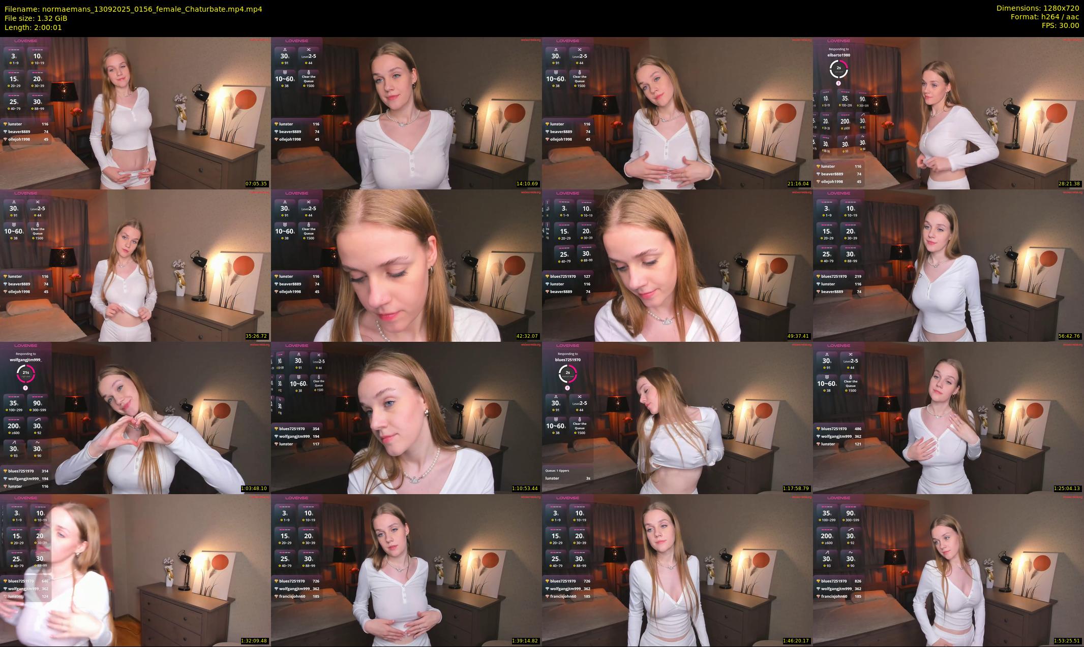 normaemans — 121 minute Chaturbate female cam show recording, 720p, Sep 13, 2025
