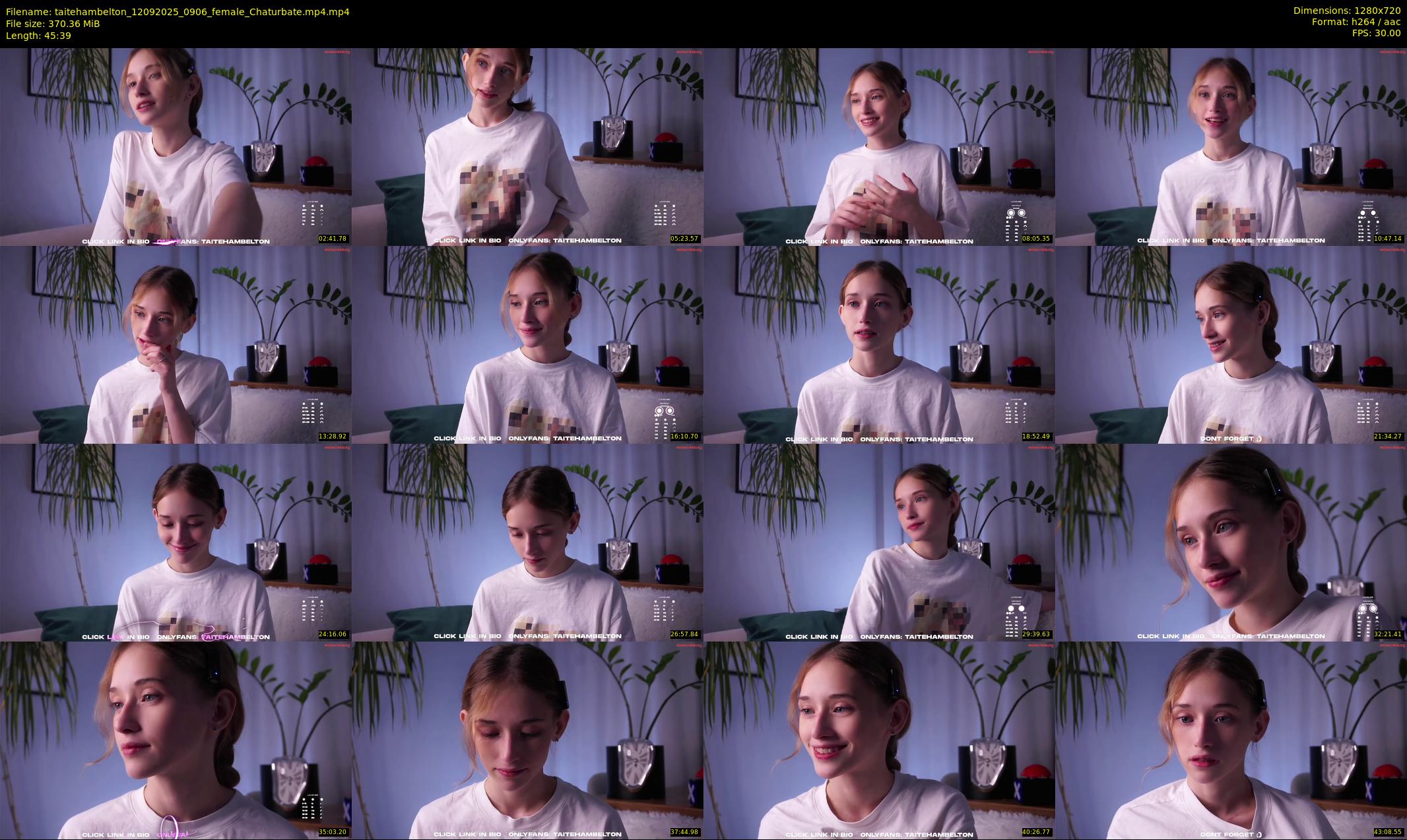 taitehambelton — 46 minute Chaturbate female cam show recording, 720p, Sep 12, 2025