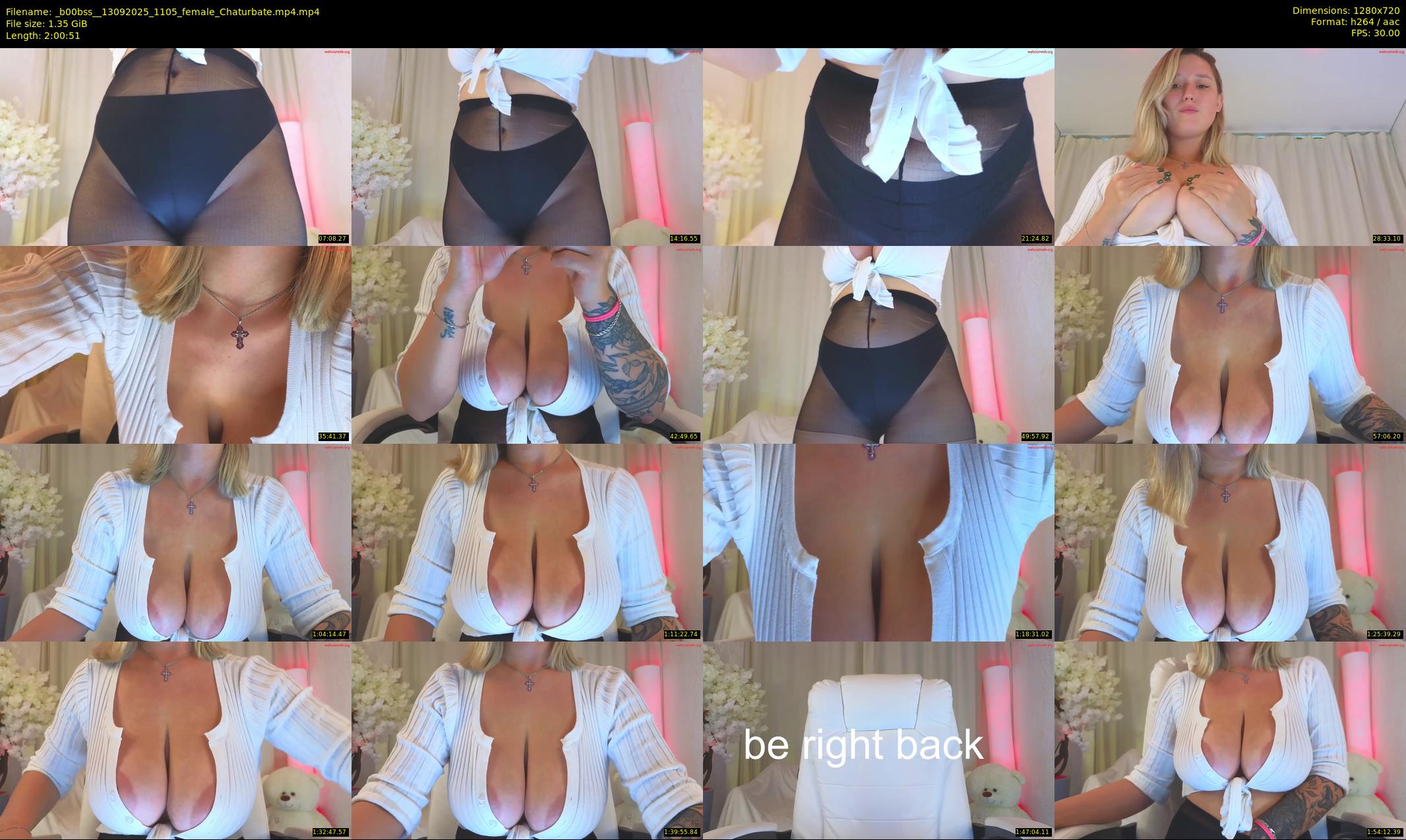 _b00bss_ — 121 minute Chaturbate female cam show recording, 720p, Sep 13, 2025