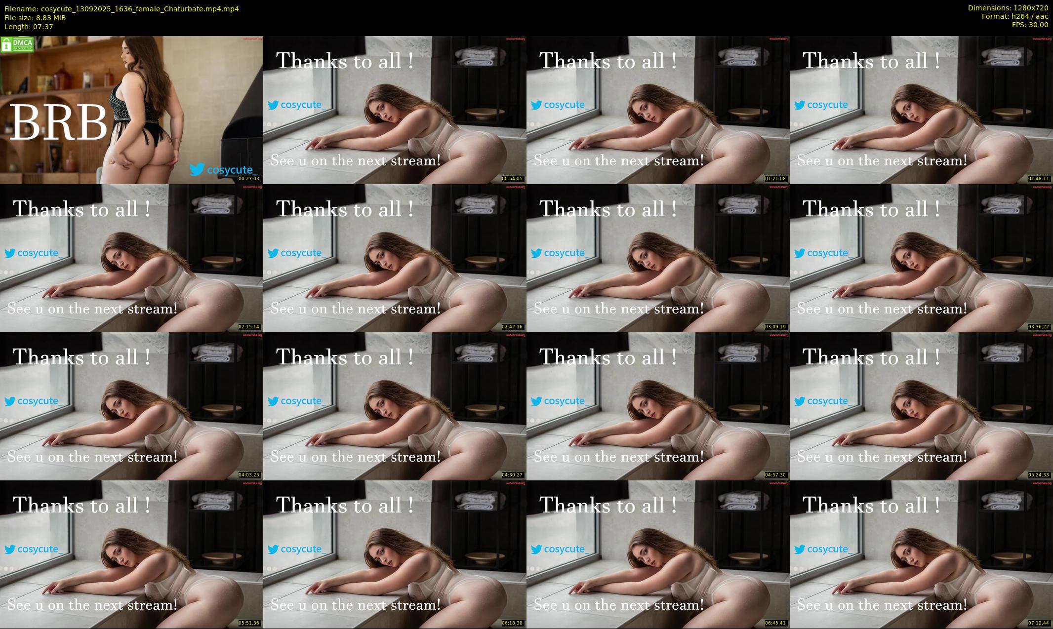 cosycute — 8 minute Chaturbate female cam show recording, 720p, Sep 13, 2025