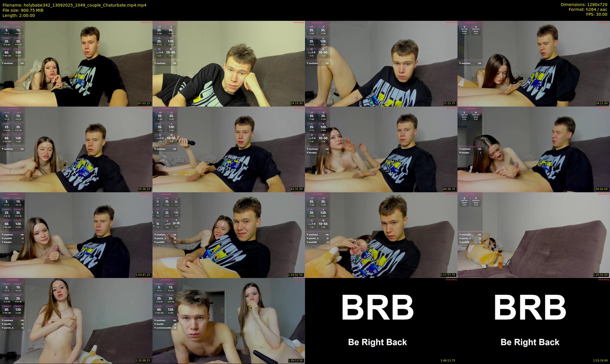 holybabe342 — 120 minute Chaturbate couple cam show recording, 720p, Sep 13, 2025