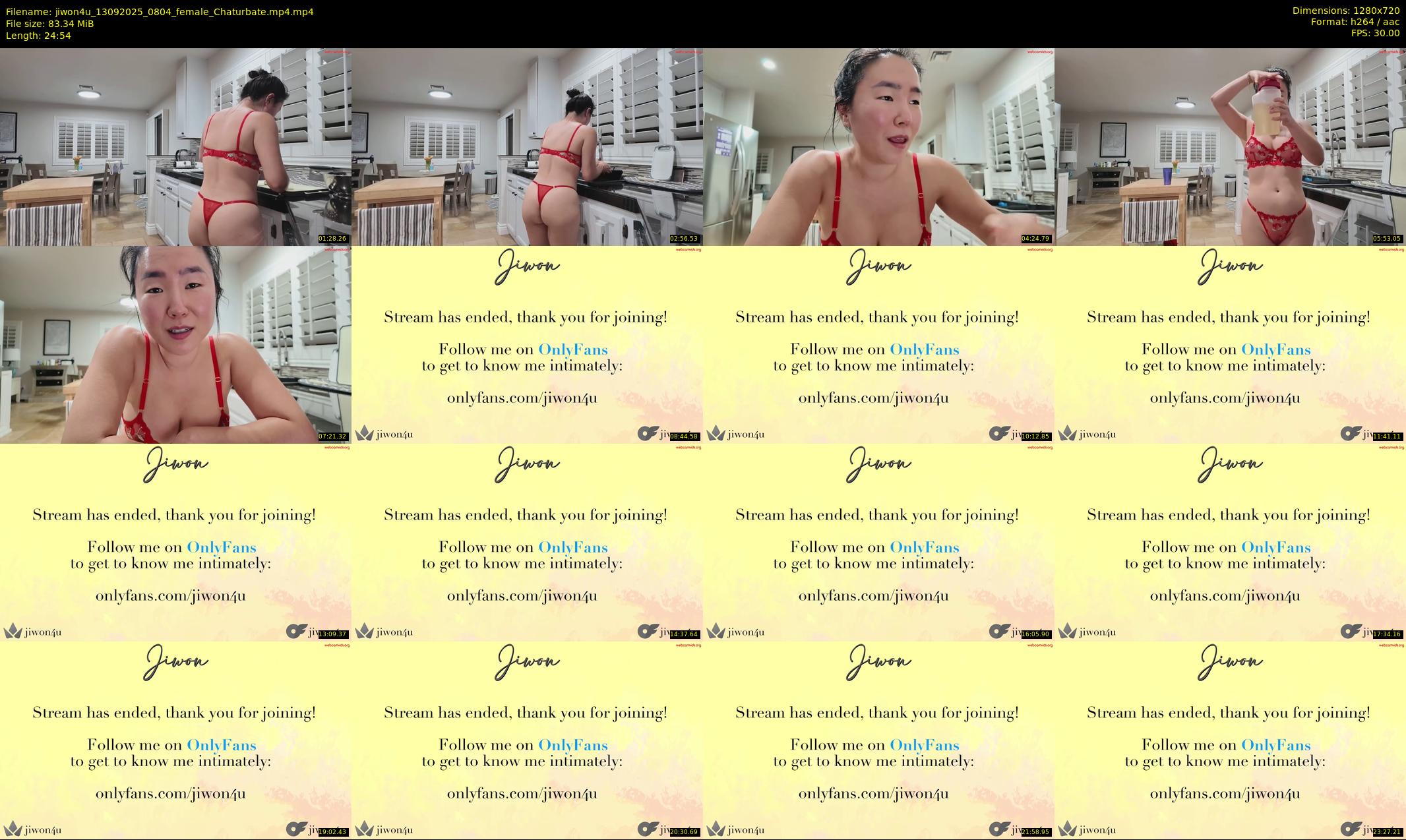 jiwon4u — 25 minute Chaturbate female cam show recording, 720p, Sep 13, 2025
