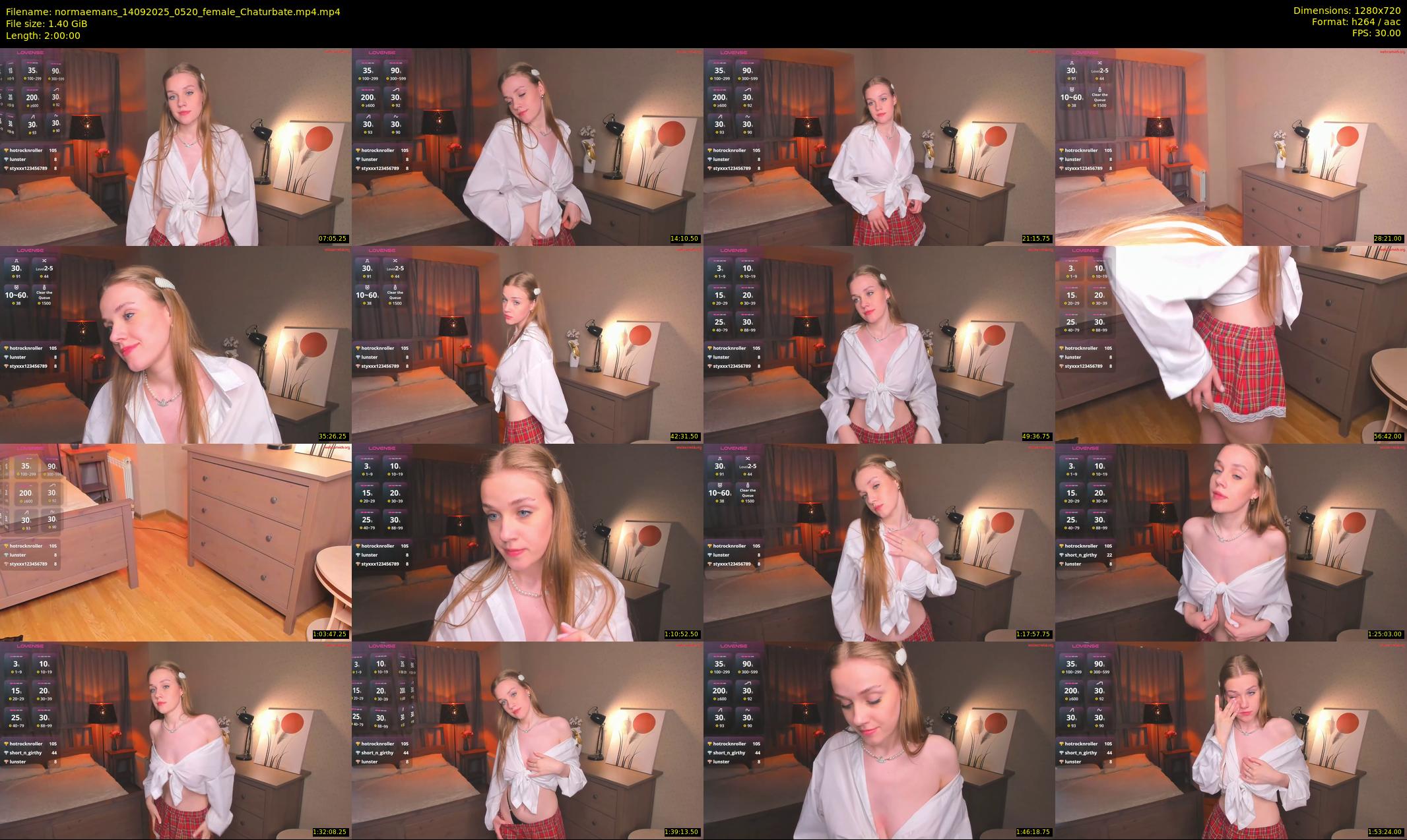 normaemans — 120 minute Chaturbate female cam show recording, 720p, Sep 14, 2025