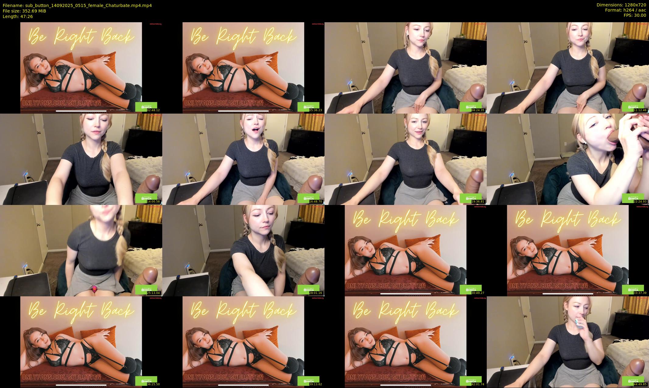 sub_button — 48 minute Chaturbate female cam show recording, 720p, Sep 14, 2025