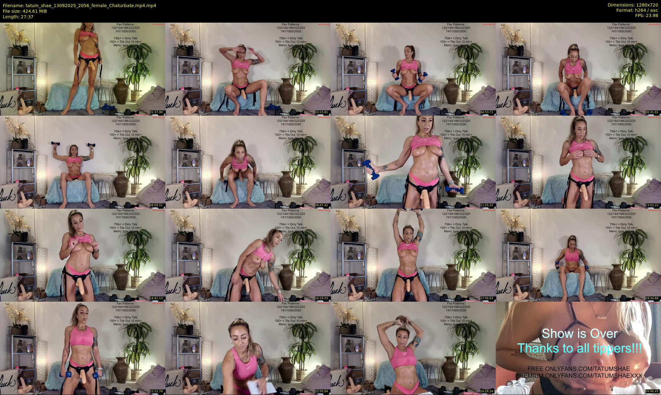 tatum_shae — 28 minute Chaturbate female cam show recording, 720p, Sep 13, 2025