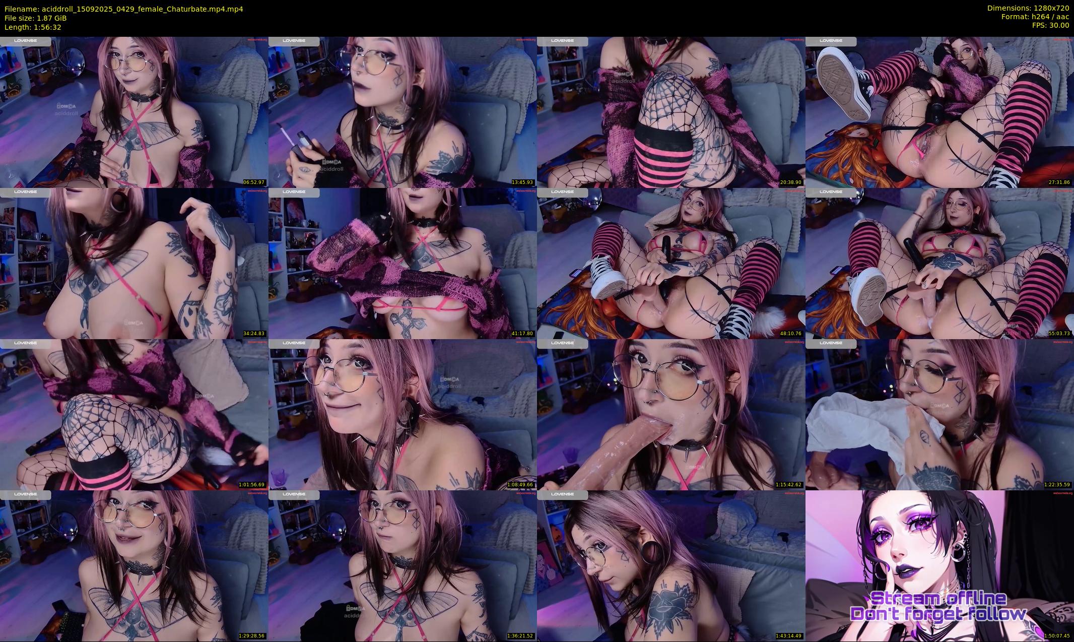 aciddroll — 117 minute Chaturbate female cam show recording, 720p, Sep 15, 2025