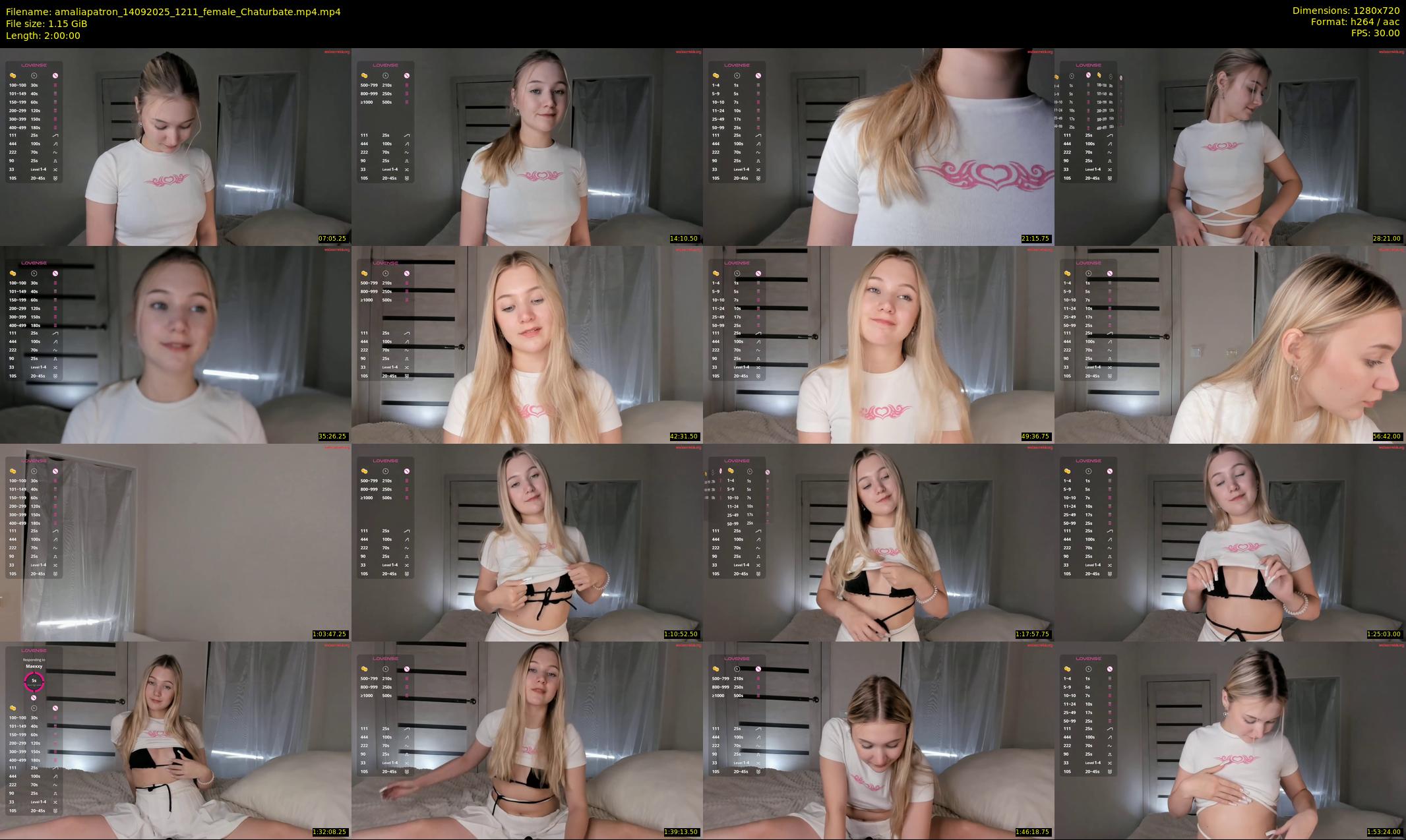 amaliapatron — 120 minute Chaturbate female cam show recording, 720p, Sep 14, 2025