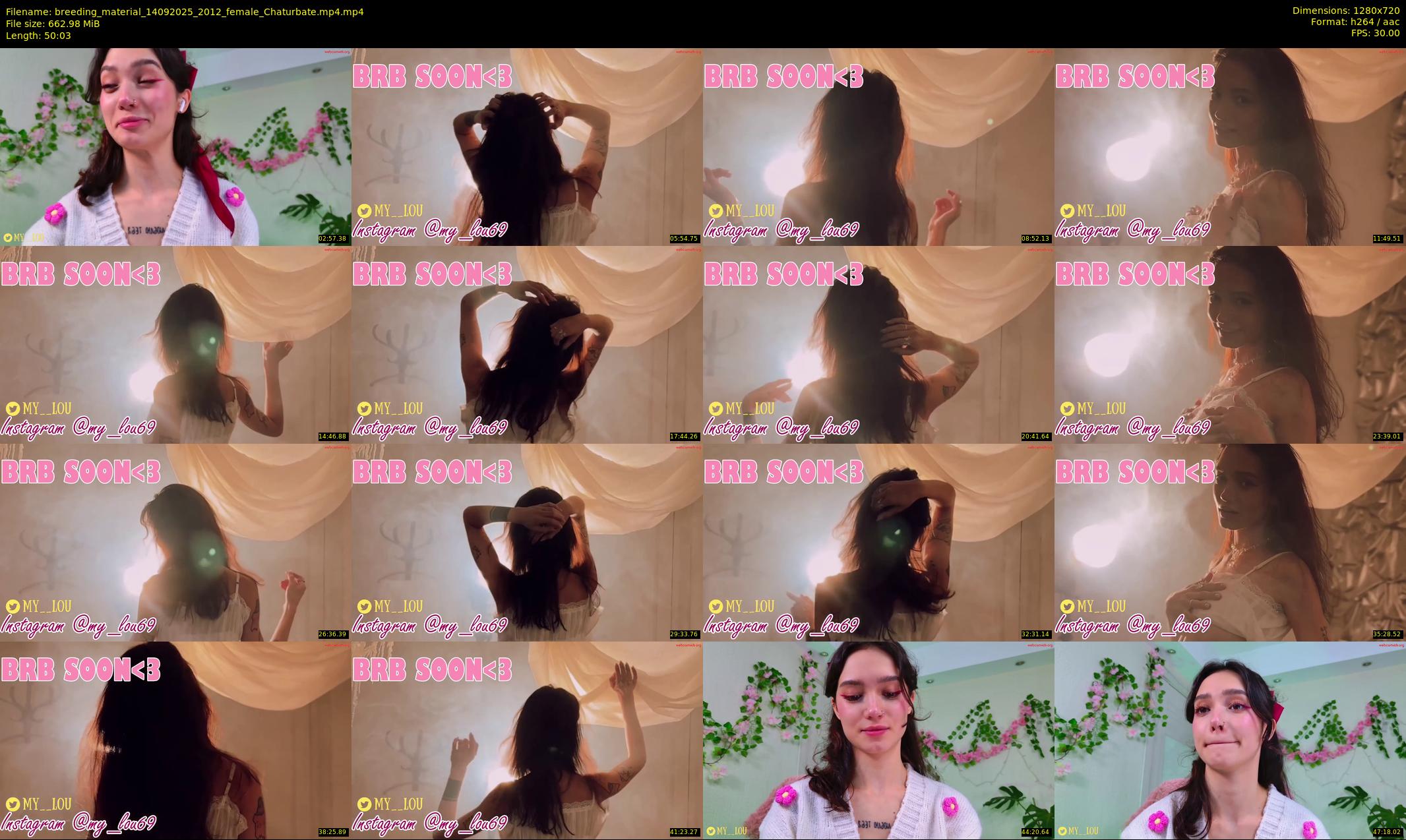 breeding_material — 51 minute Chaturbate female cam show recording, 720p, Sep 14, 2025