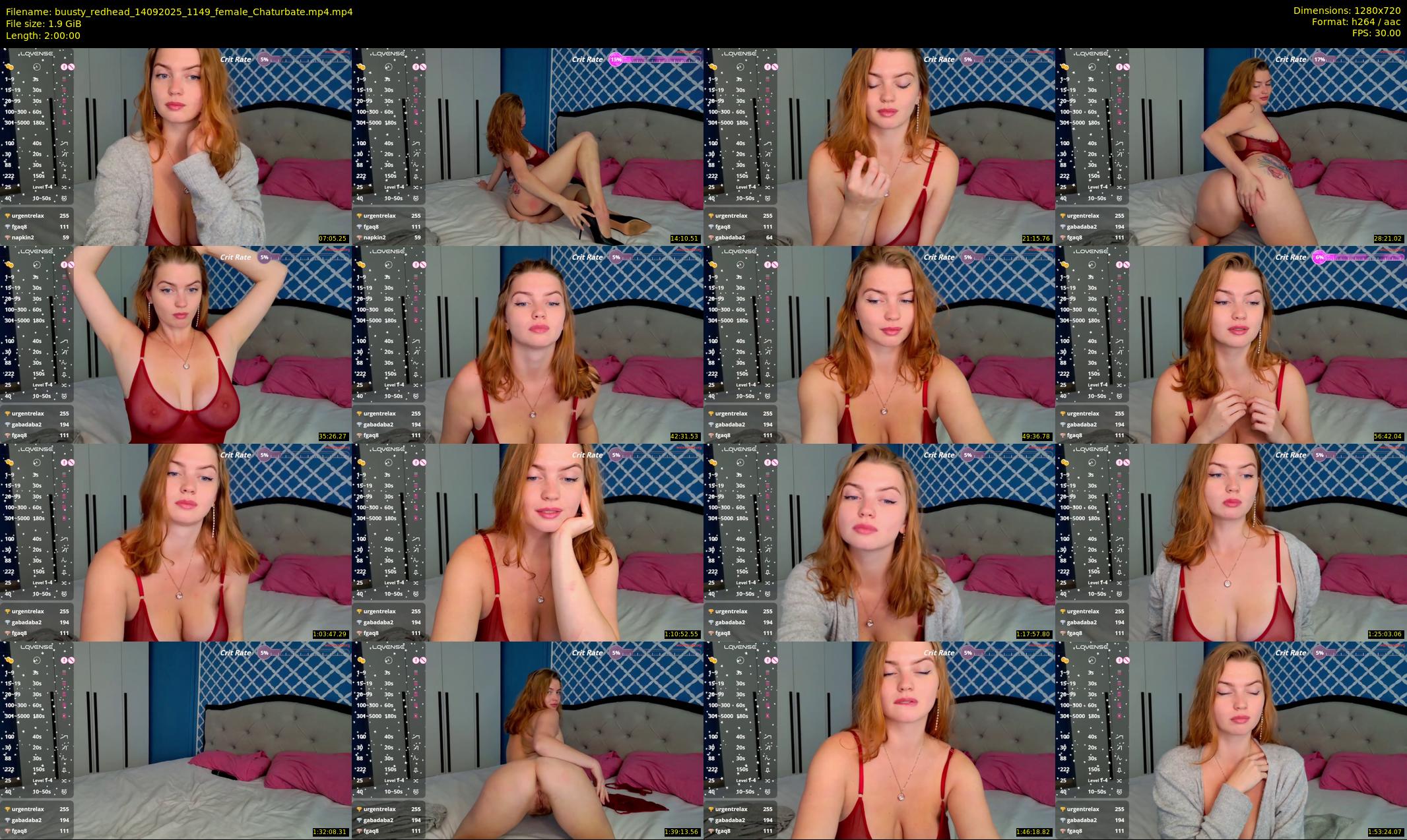 buusty_redhead — 120 minute Chaturbate female cam show recording, 720p, Sep 14, 2025