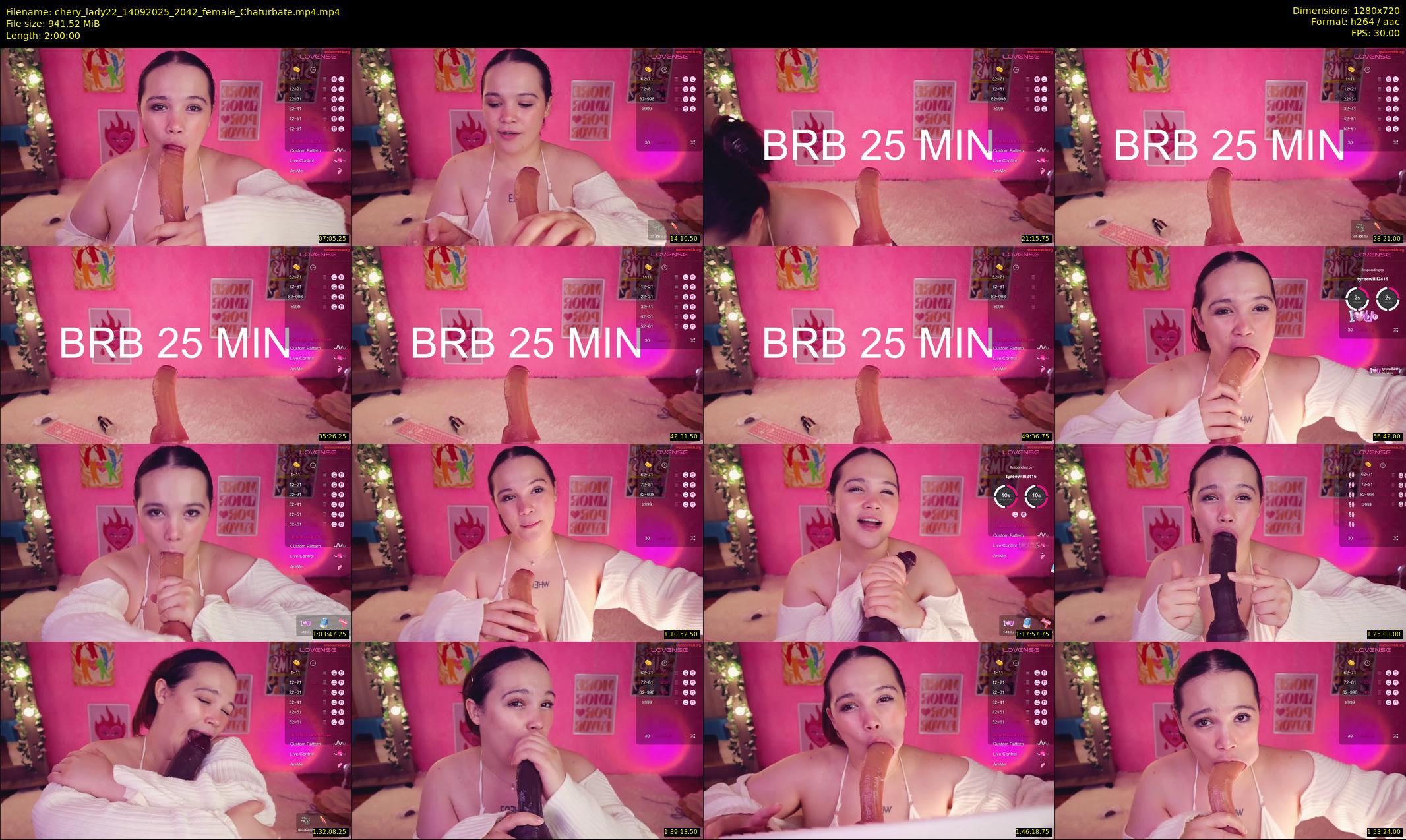 chery_lady22 — 120 minute Chaturbate female cam show recording, 720p, Sep 14, 2025