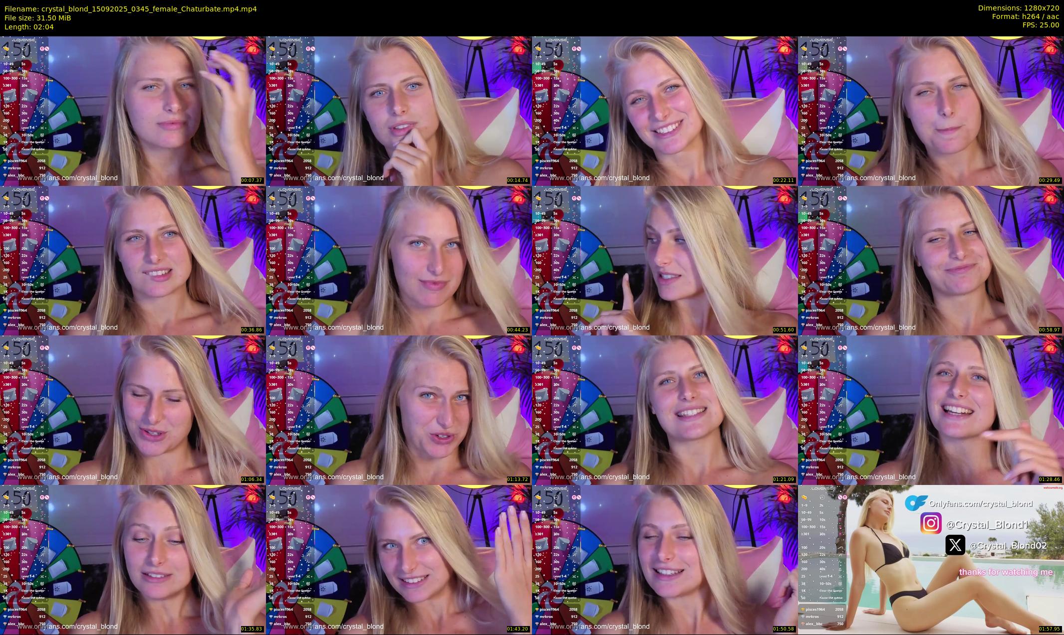 crystal_blond — 3 minute Chaturbate female cam show recording, 720p, Sep 15, 2025