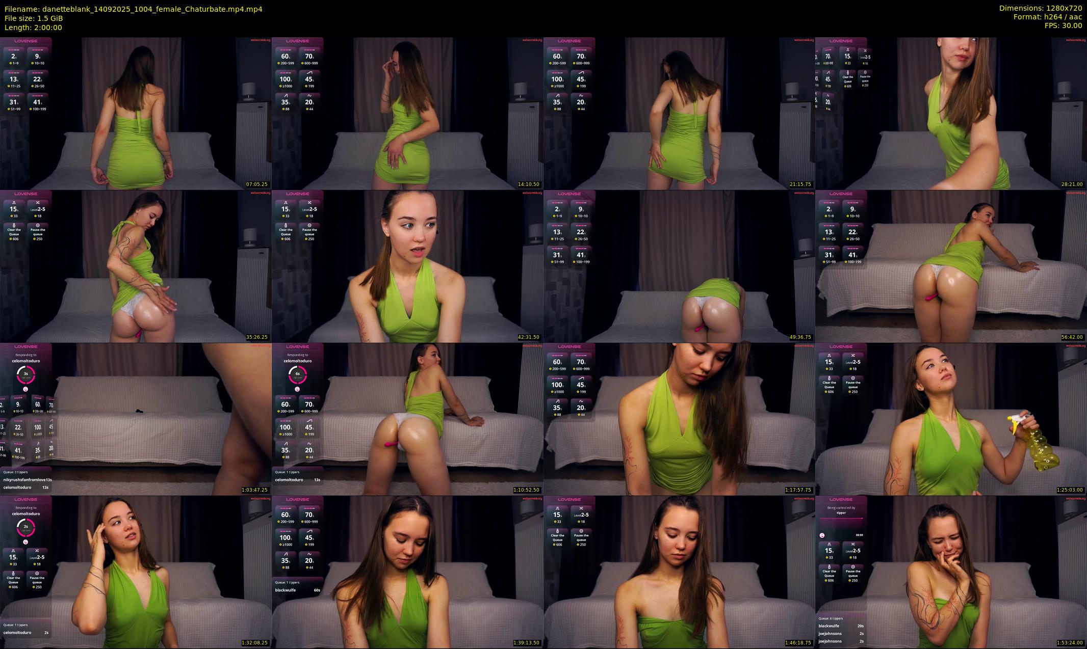 danetteblank — 120 minute Chaturbate female cam show recording, 720p, Sep 14, 2025