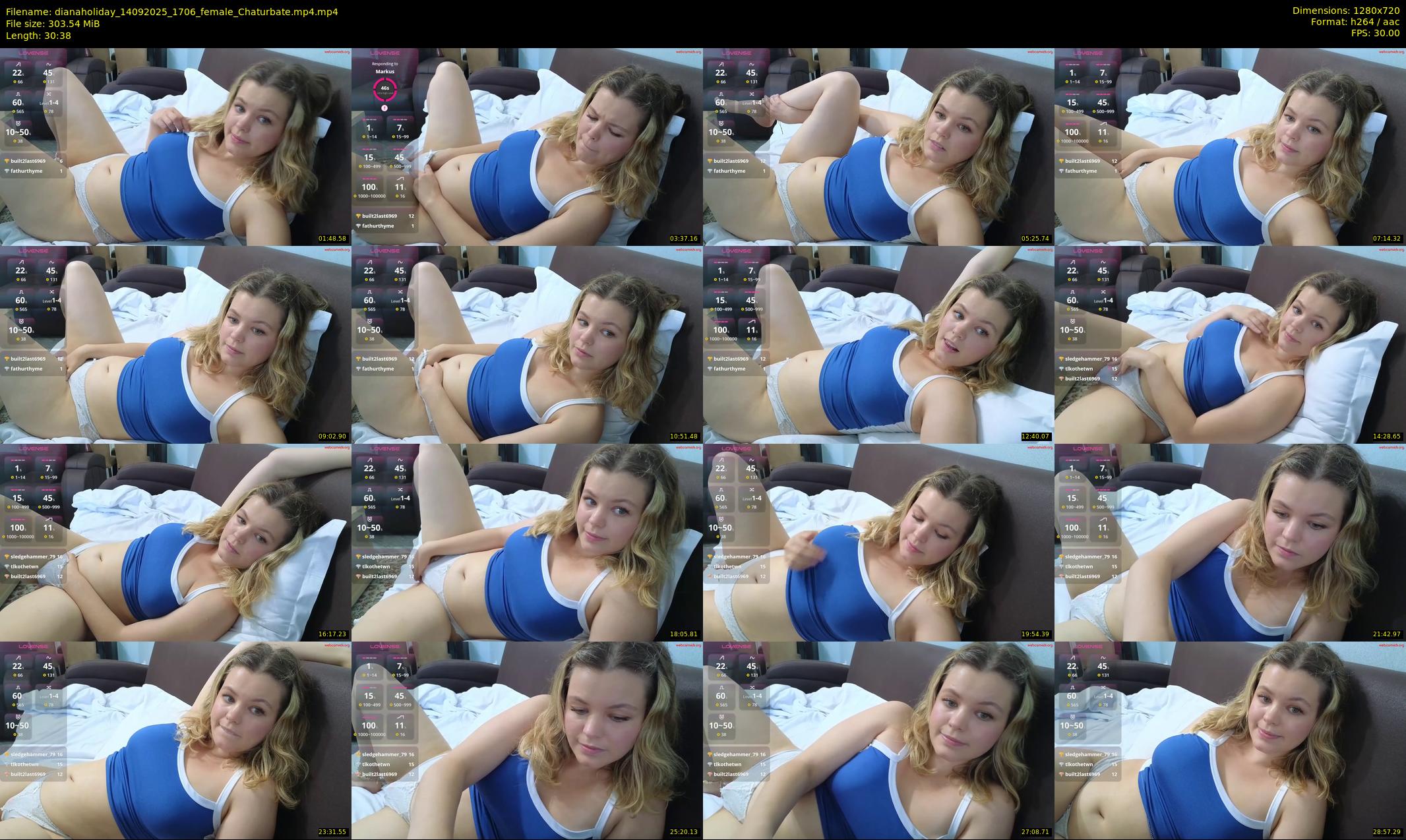 dianaholiday — 31 minute Chaturbate female cam show recording, 720p, Sep 14, 2025
