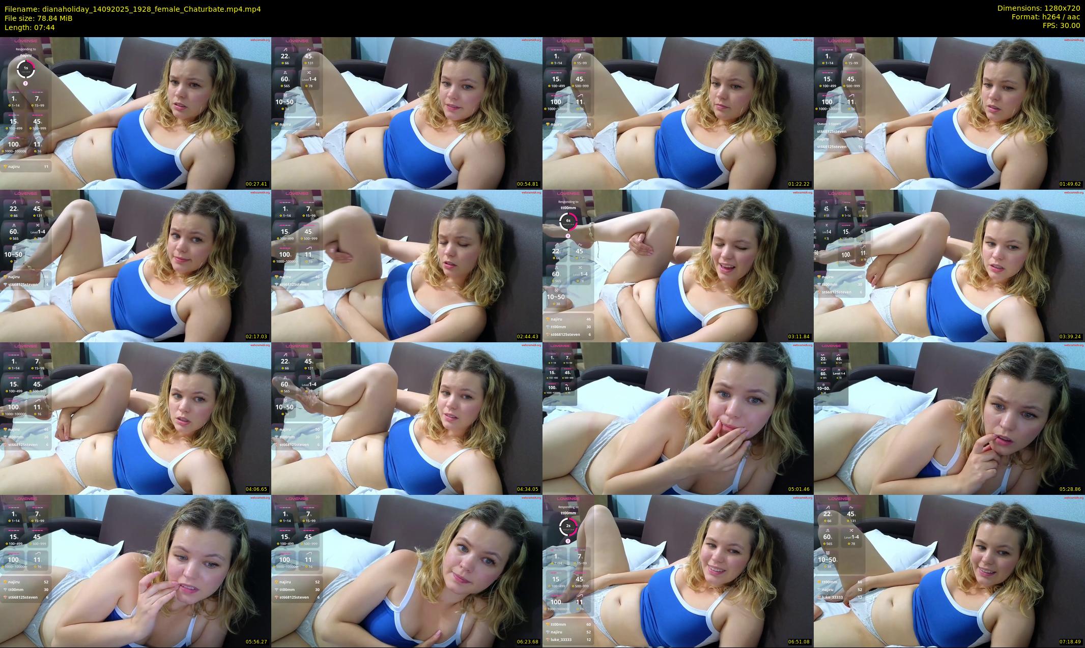 dianaholiday — 8 minute Chaturbate female cam show recording, 720p, Sep 14, 2025
