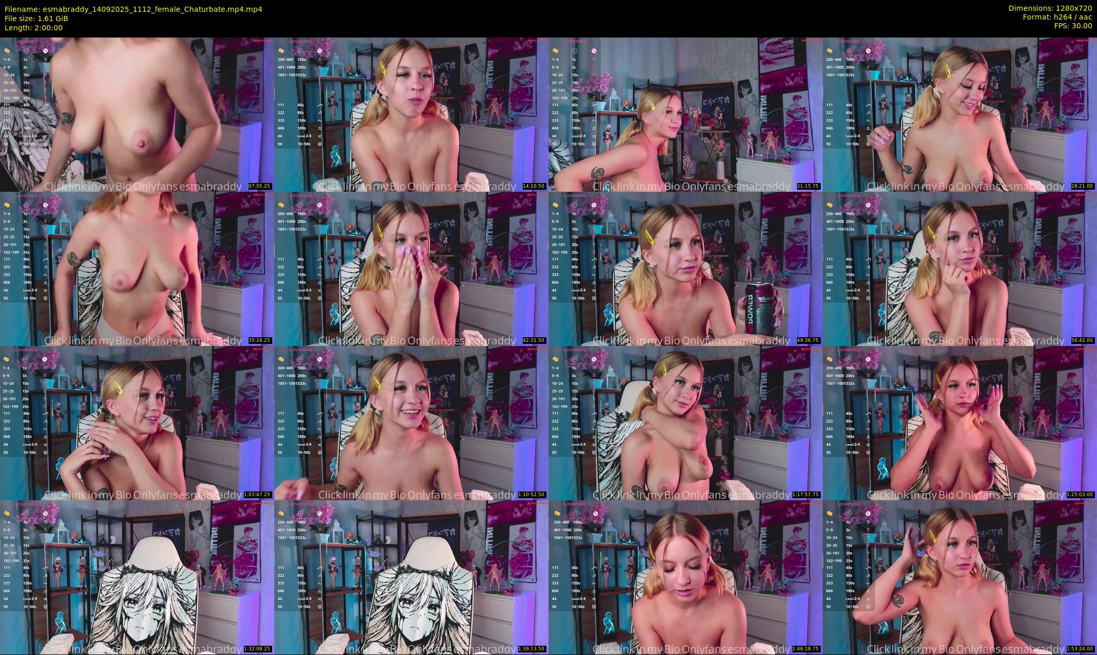 esmabraddy — 120 minute Chaturbate female cam show recording, 720p, Sep 14, 2025