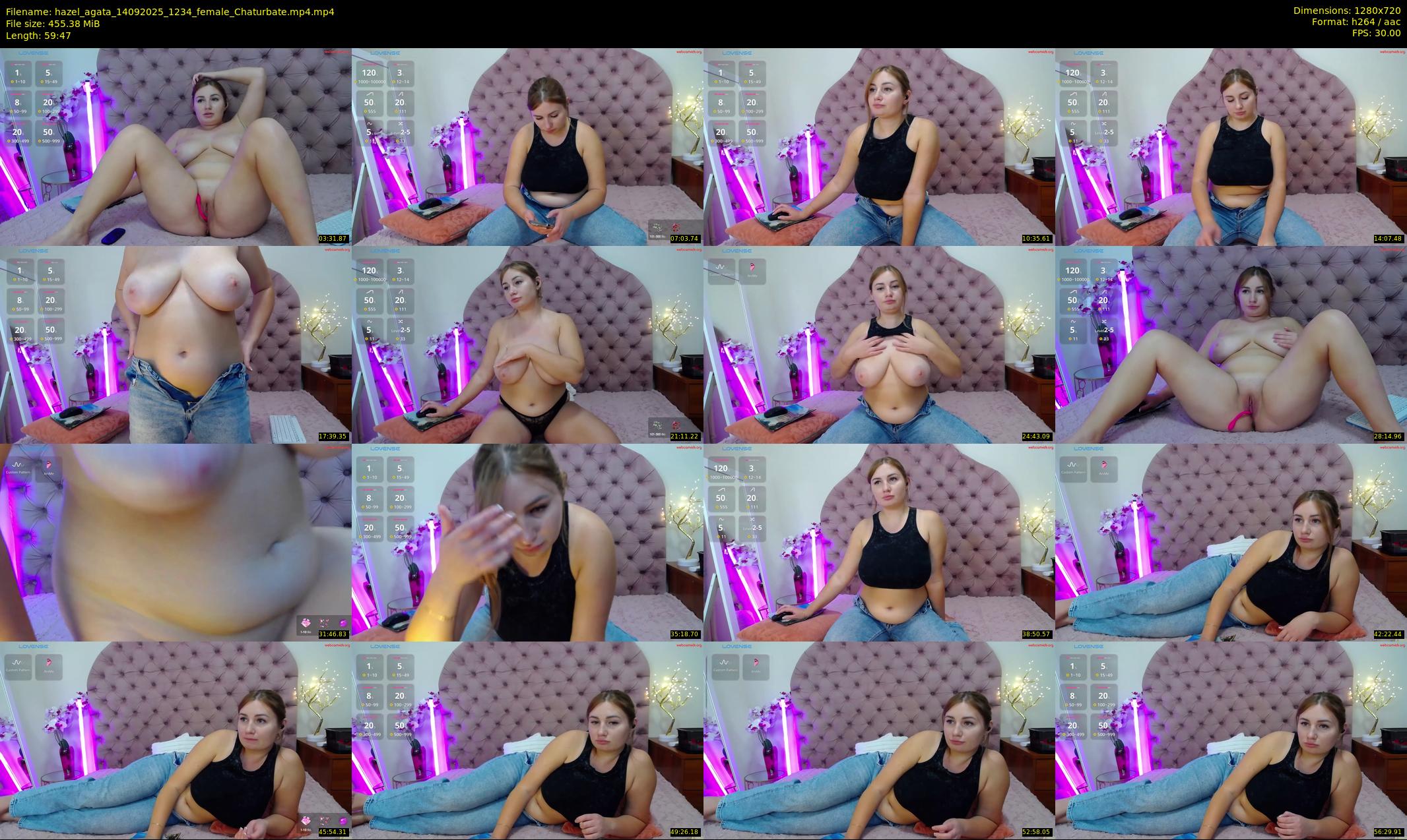 hazel_agata — 60 minute Chaturbate female cam show recording, 720p, Sep 14, 2025