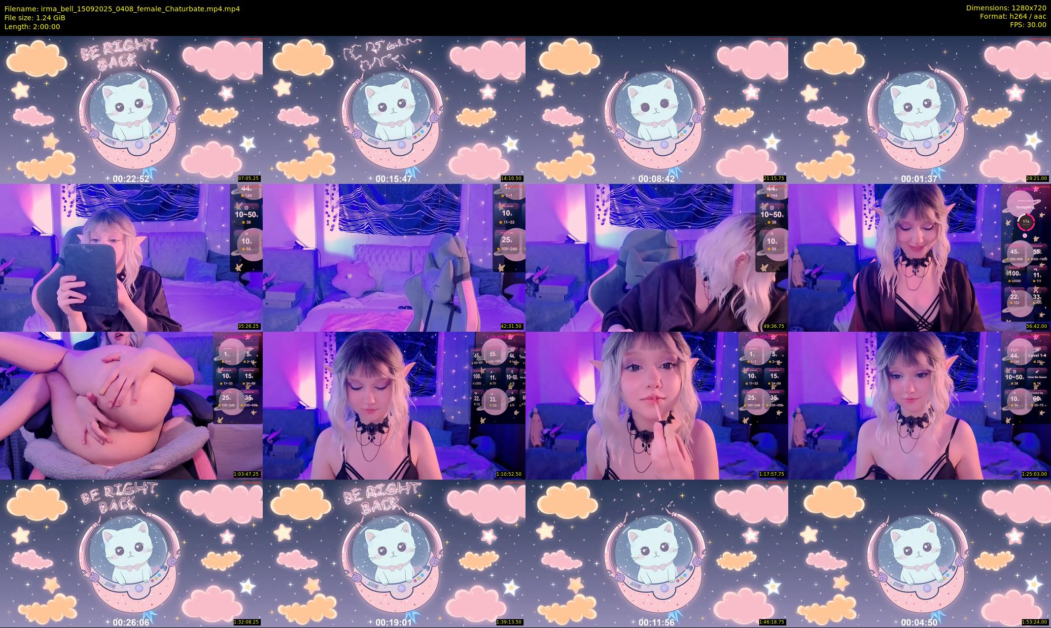 irma_bell — 120 minute Chaturbate female cam show recording, 720p, Sep 15, 2025
