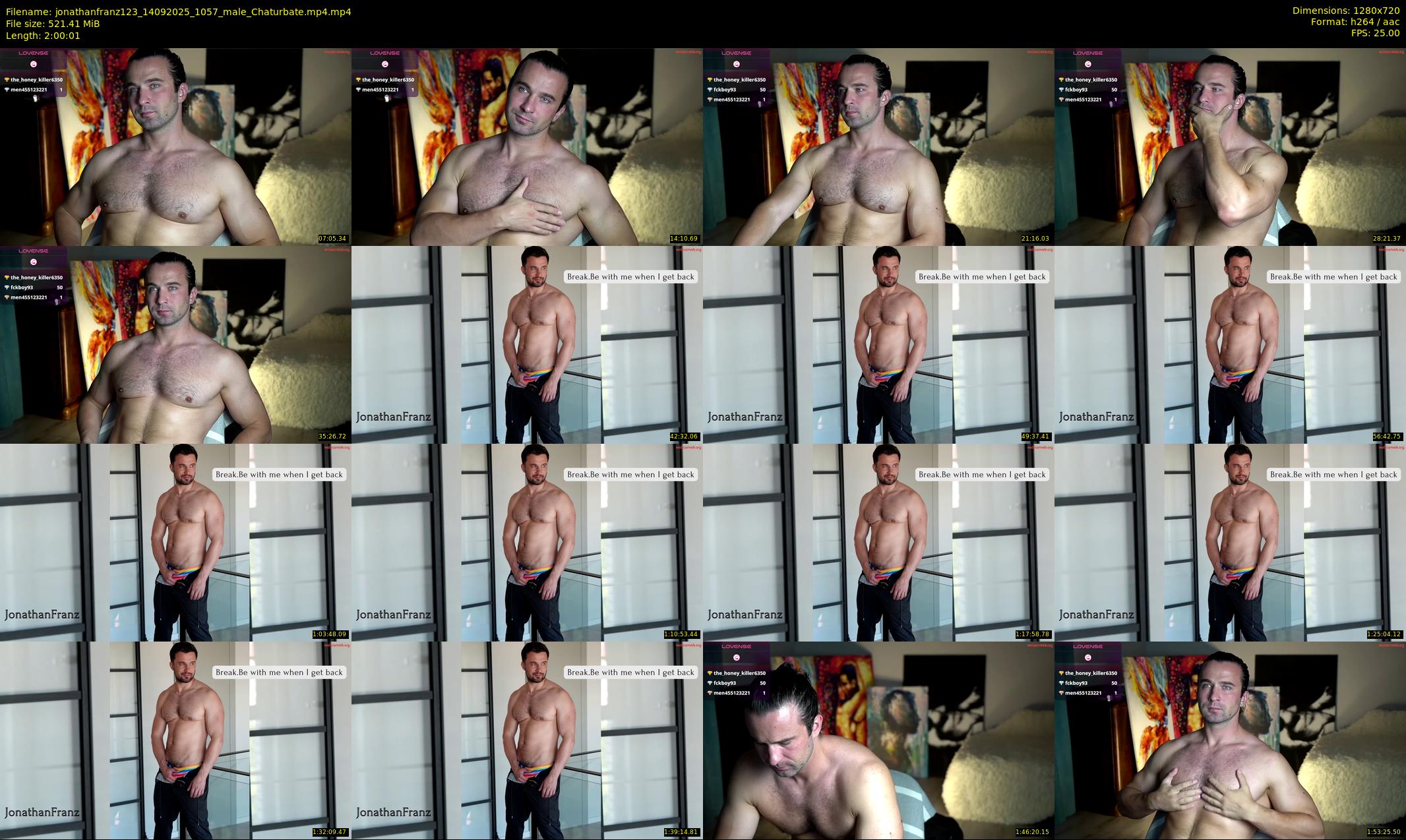 jonathanfranz123 — 121 minute Chaturbate male cam show recording, 720p, Sep 14, 2025