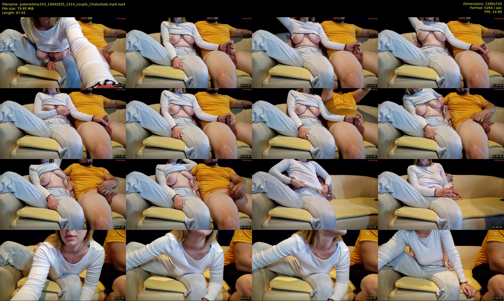 justonetime333 — 8 minute Chaturbate couple cam show recording, 720p, Sep 14, 2025