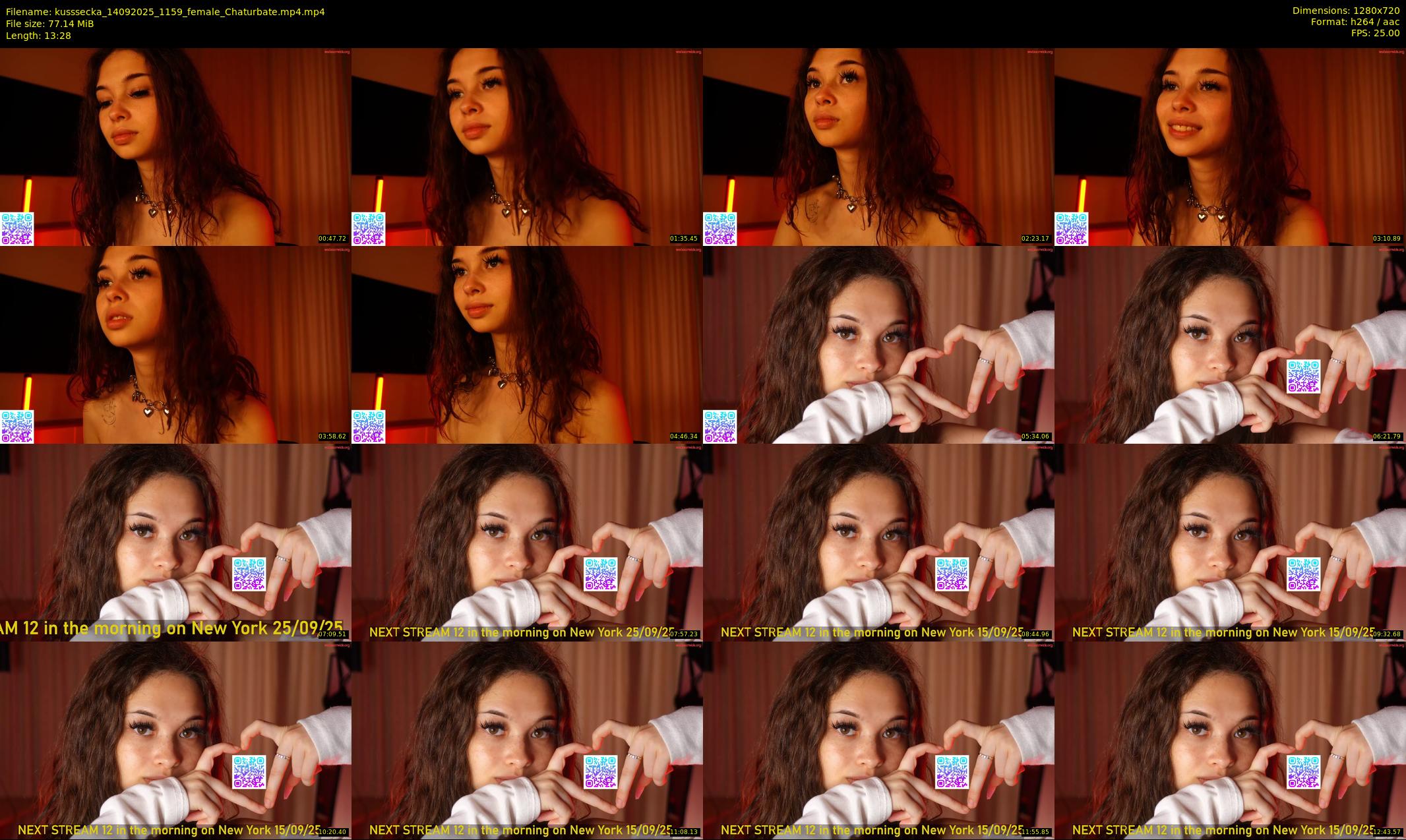 kusssecka — 14 minute Chaturbate female cam show recording, 720p, Sep 14, 2025