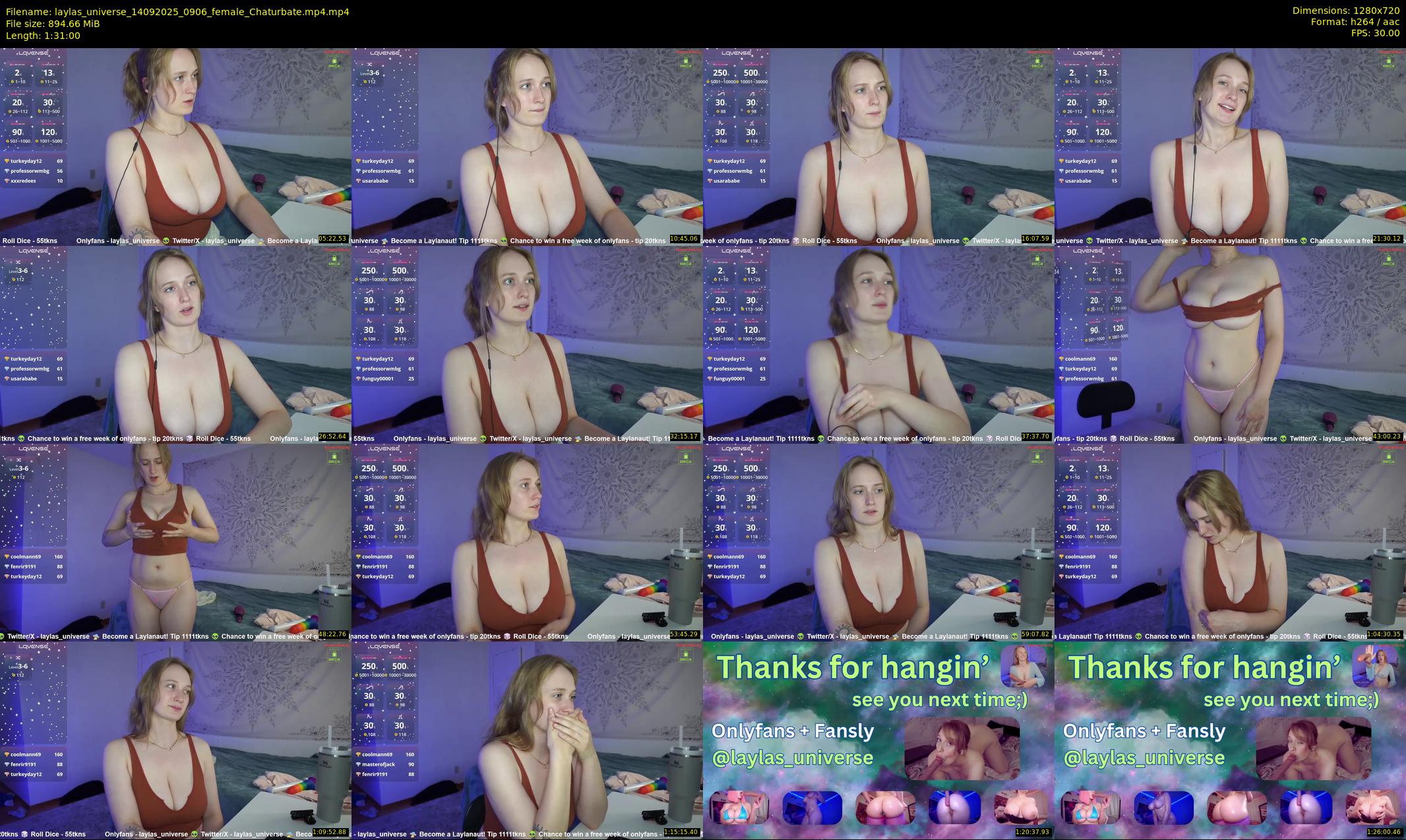 laylas_universe — 91 minute Chaturbate female cam show recording, 720p, Sep 14, 2025