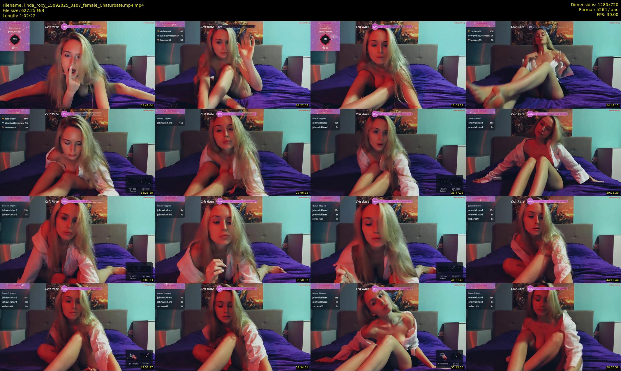 linda_roxy — 63 minute Chaturbate female cam show recording, 720p, Sep 15, 2025