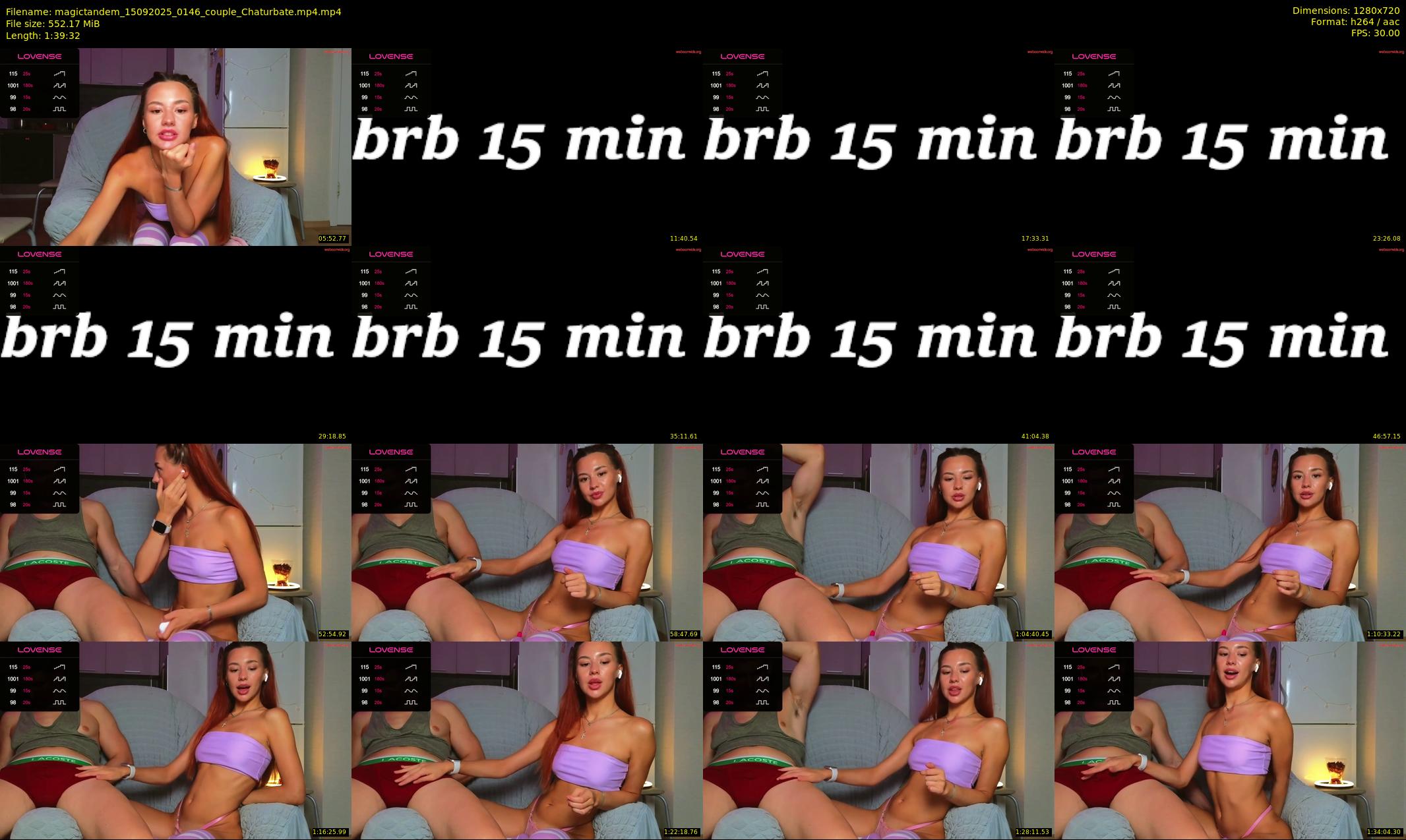 magictandem — 100 minute Chaturbate couple cam show recording, 720p, Sep 15, 2025