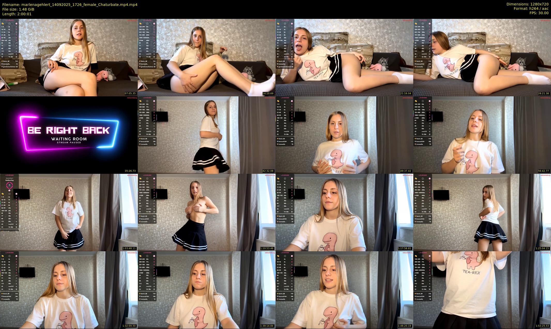 marlenagehlert — 121 minute Chaturbate female cam show recording, 720p, Sep 14, 2025