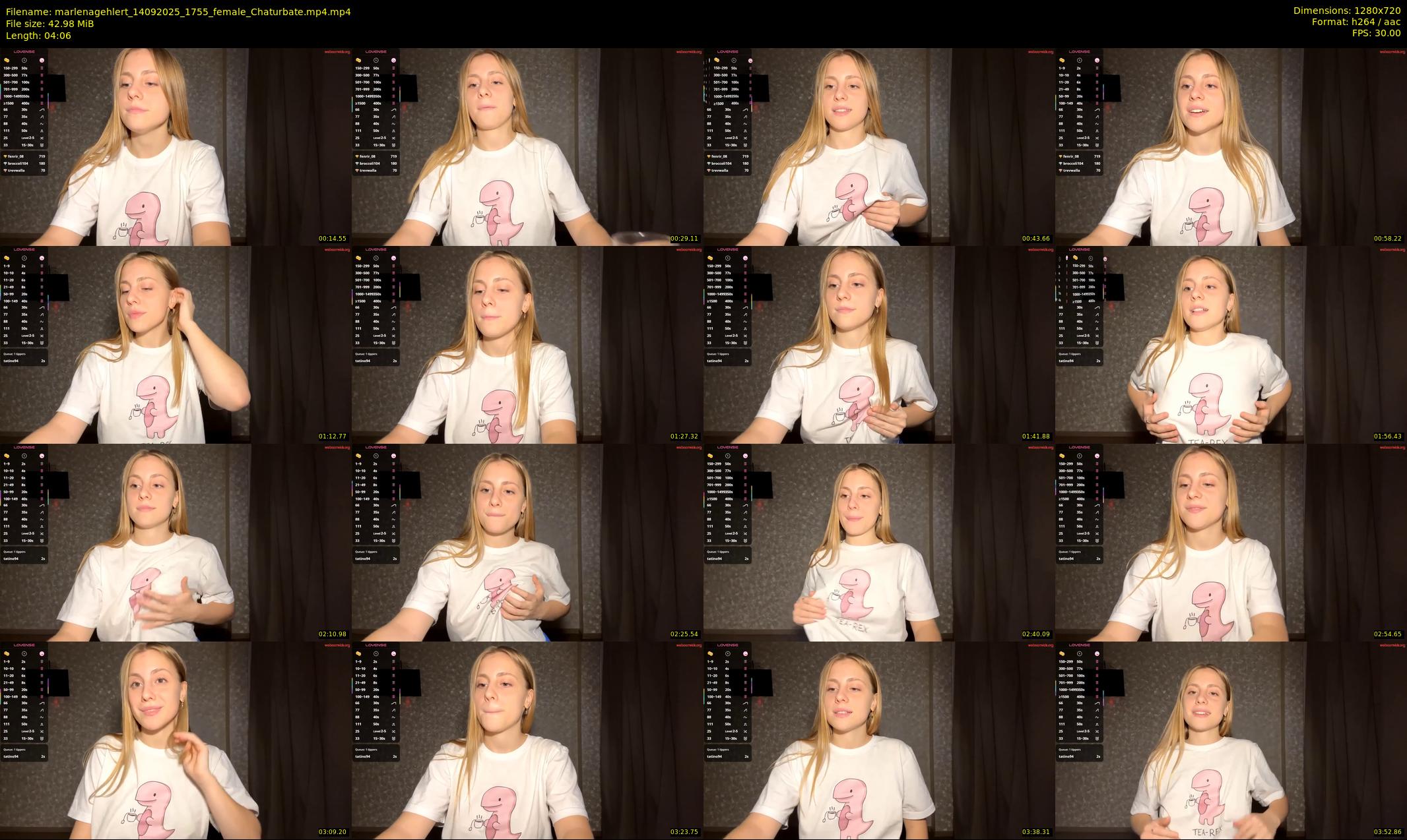 marlenagehlert — 5 minute Chaturbate female cam show recording, 720p, Sep 14, 2025