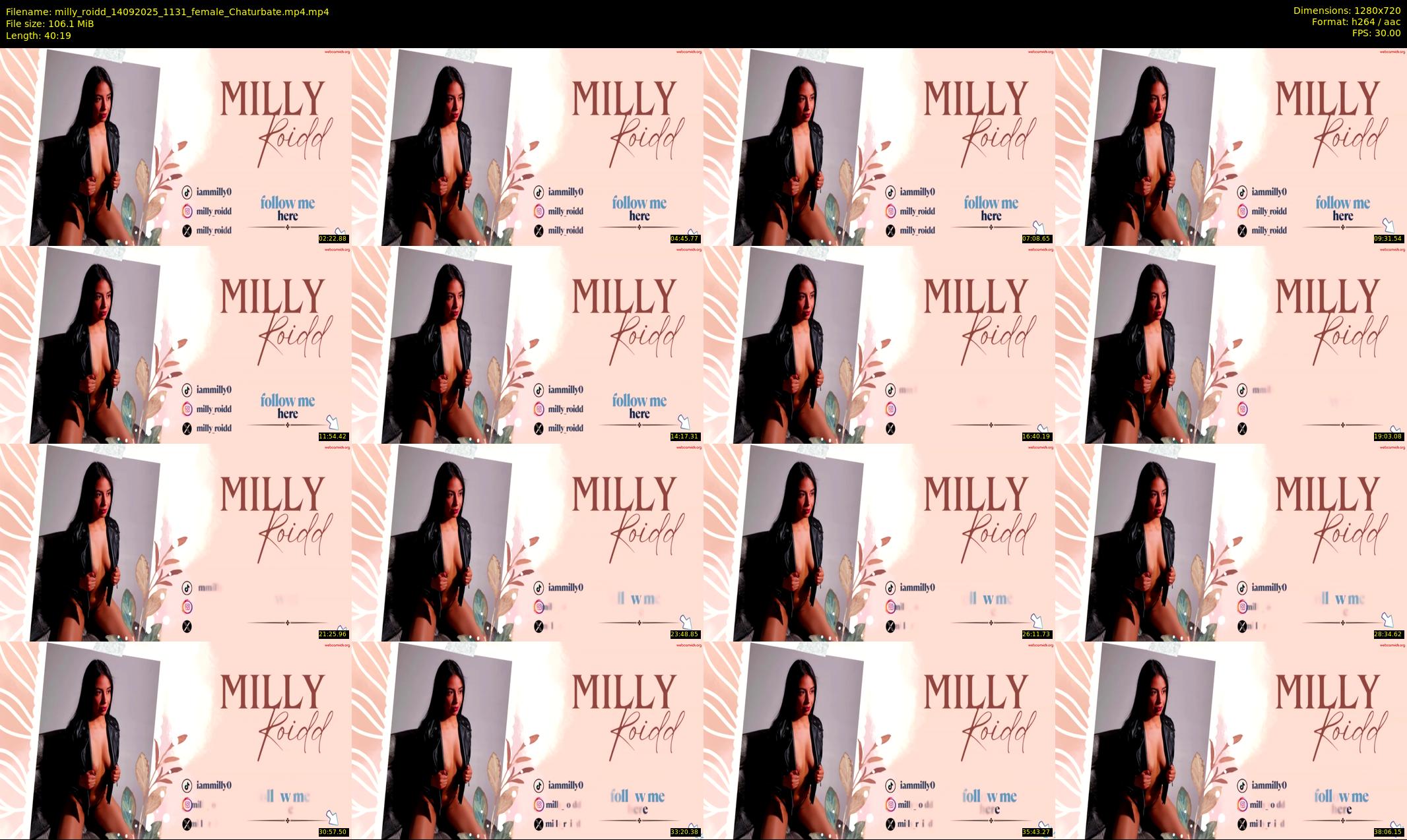 milly_roidd — 41 minute Chaturbate female cam show recording, 720p, Sep 14, 2025