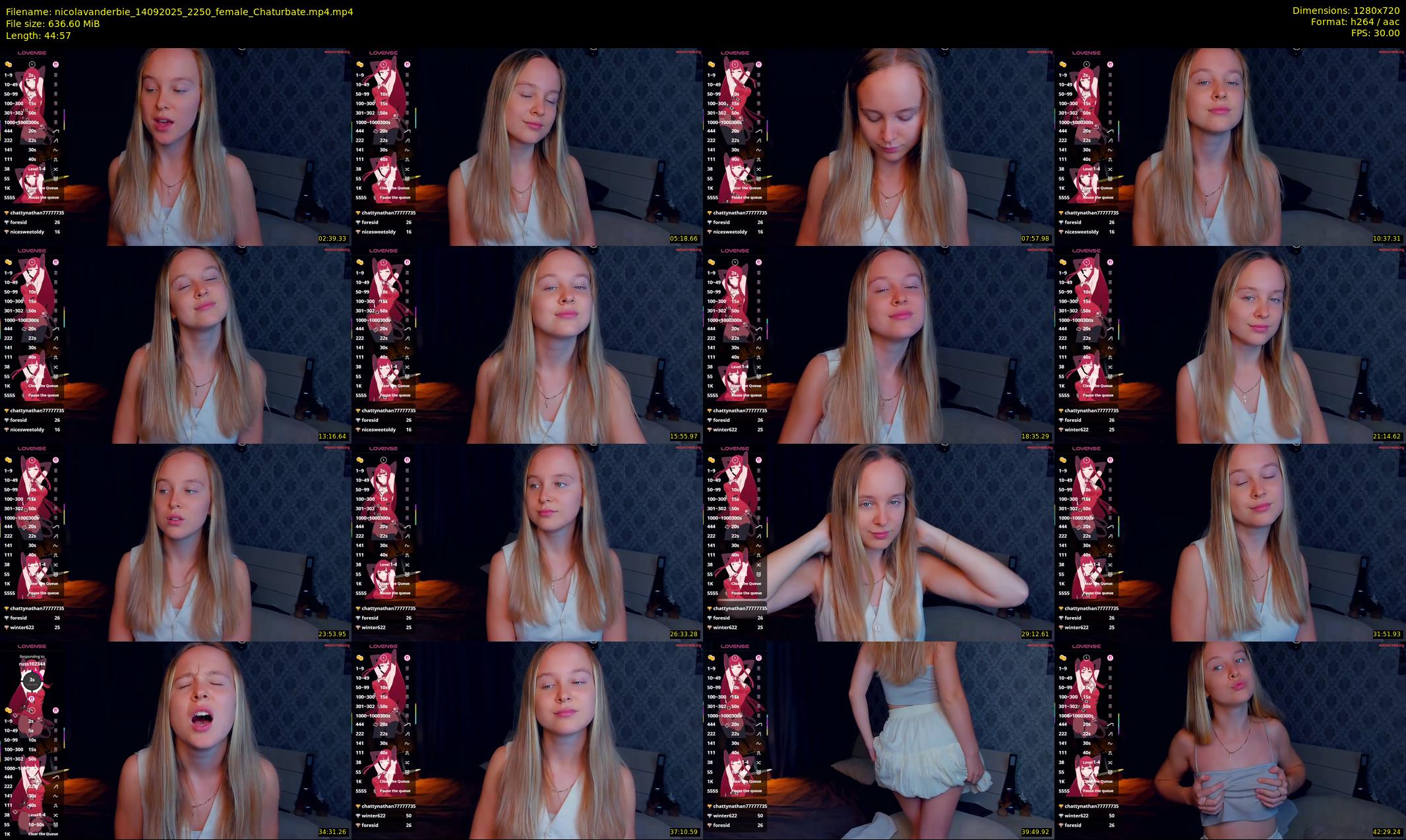 nicolavanderbie — 45 minute Chaturbate female cam show recording, 720p, Sep 14, 2025