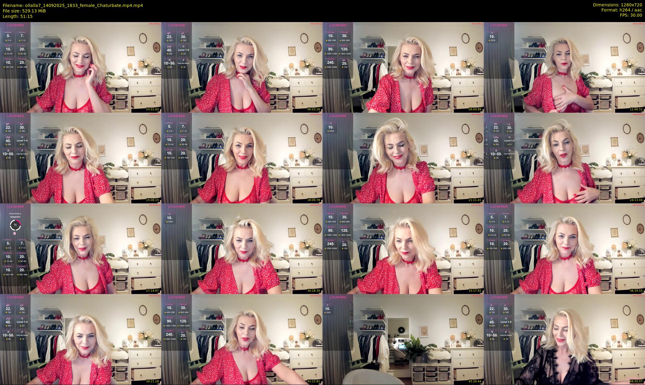 ollalla7 — 52 minute Chaturbate female cam show recording, 720p, Sep 14, 2025