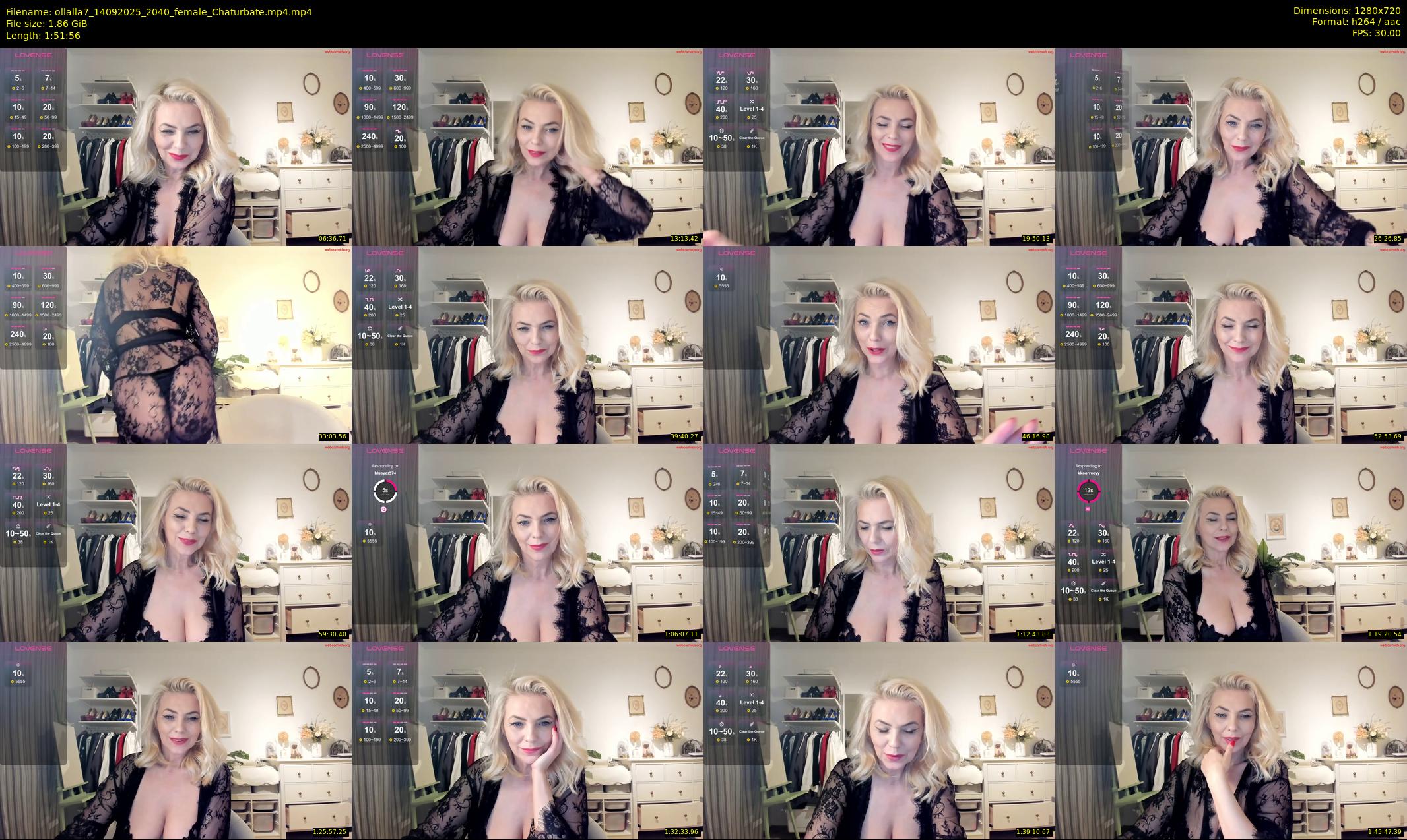 ollalla7 — 112 minute Chaturbate female cam show recording, 720p, Sep 14, 2025