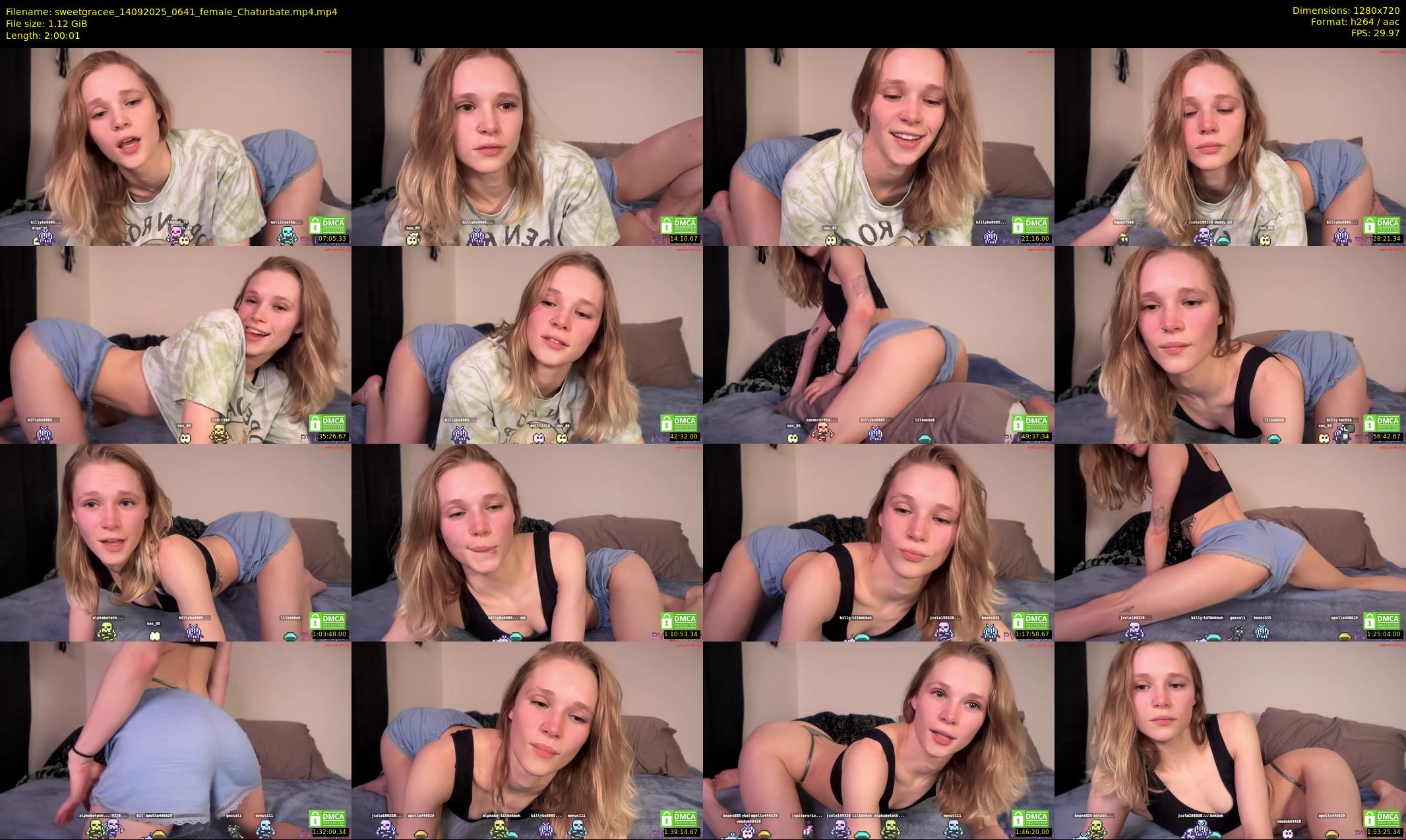 sweetgracee — 121 minute Chaturbate female cam show recording, 720p, Sep 14, 2025