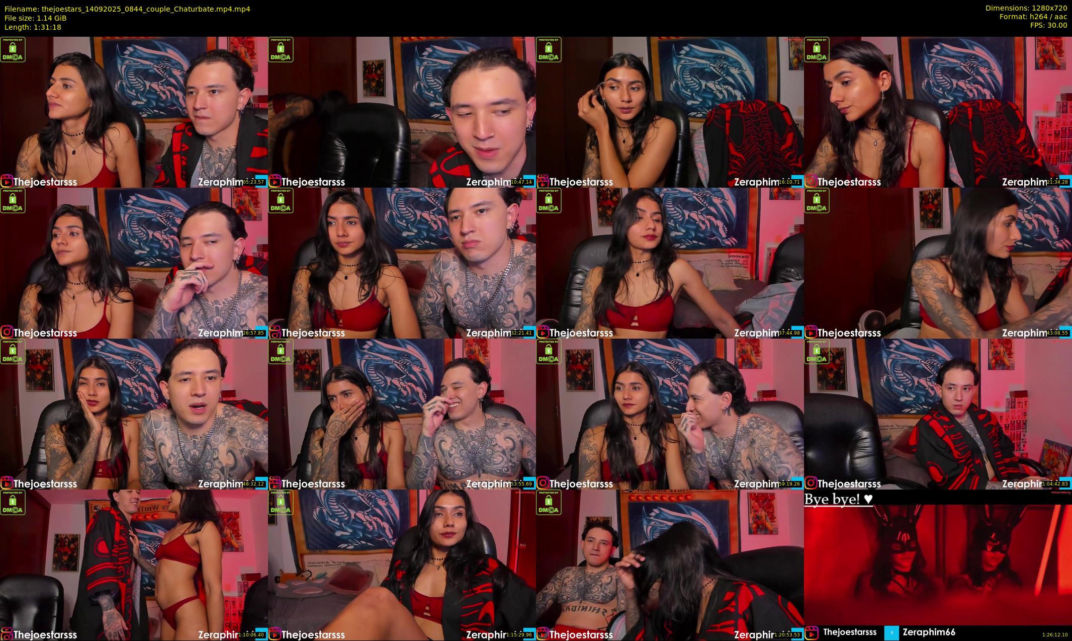 thejoestars — 92 minute Chaturbate couple cam show recording, 720p, Sep 14, 2025