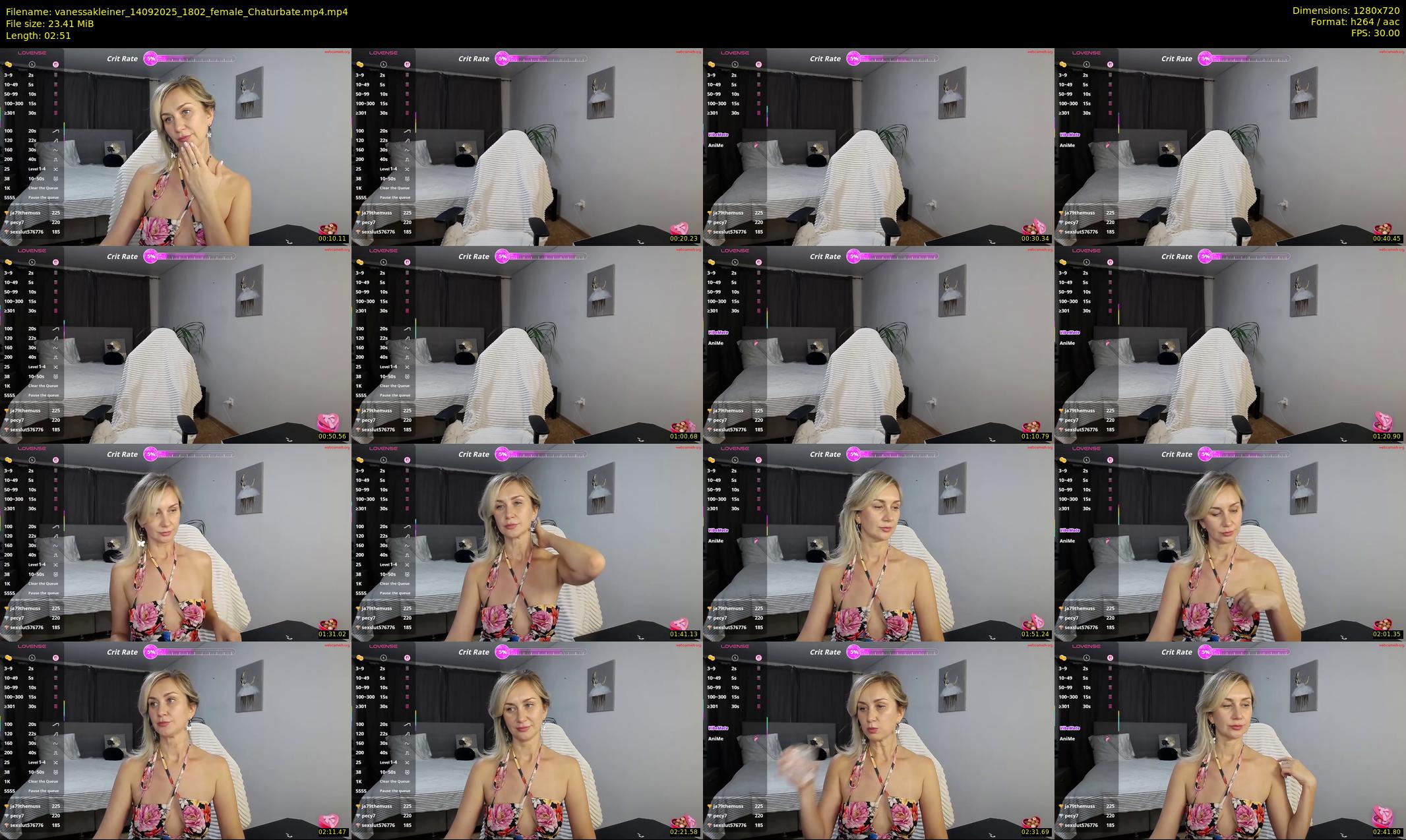 vanessakleiner — 3 minute Chaturbate female cam show recording, 720p, Sep 14, 2025